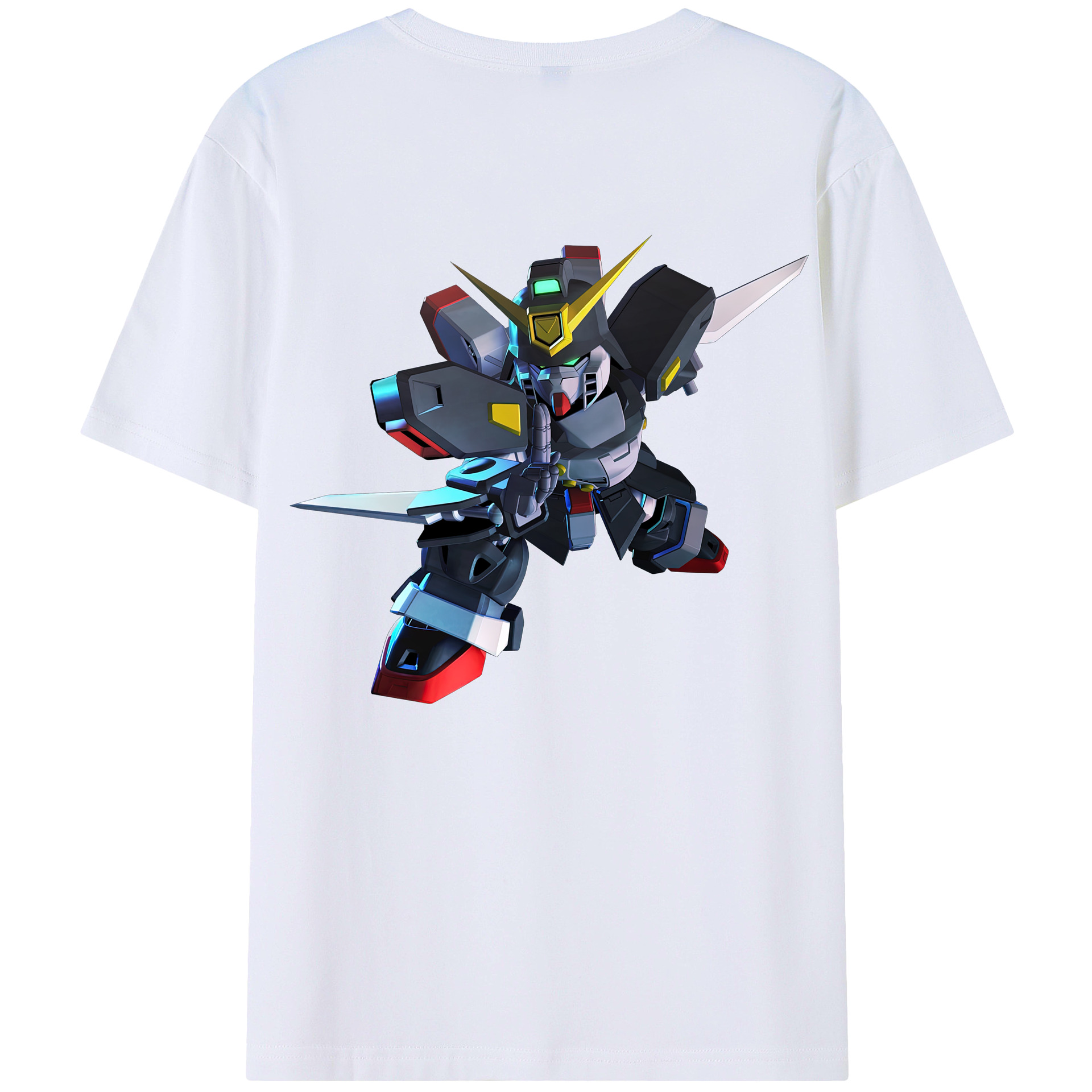 （画像用） 機動戦士ガンダム Mobile Suit Gundam 綿100％ メンズ半袖Tシャツ（バックプリント） 通気性