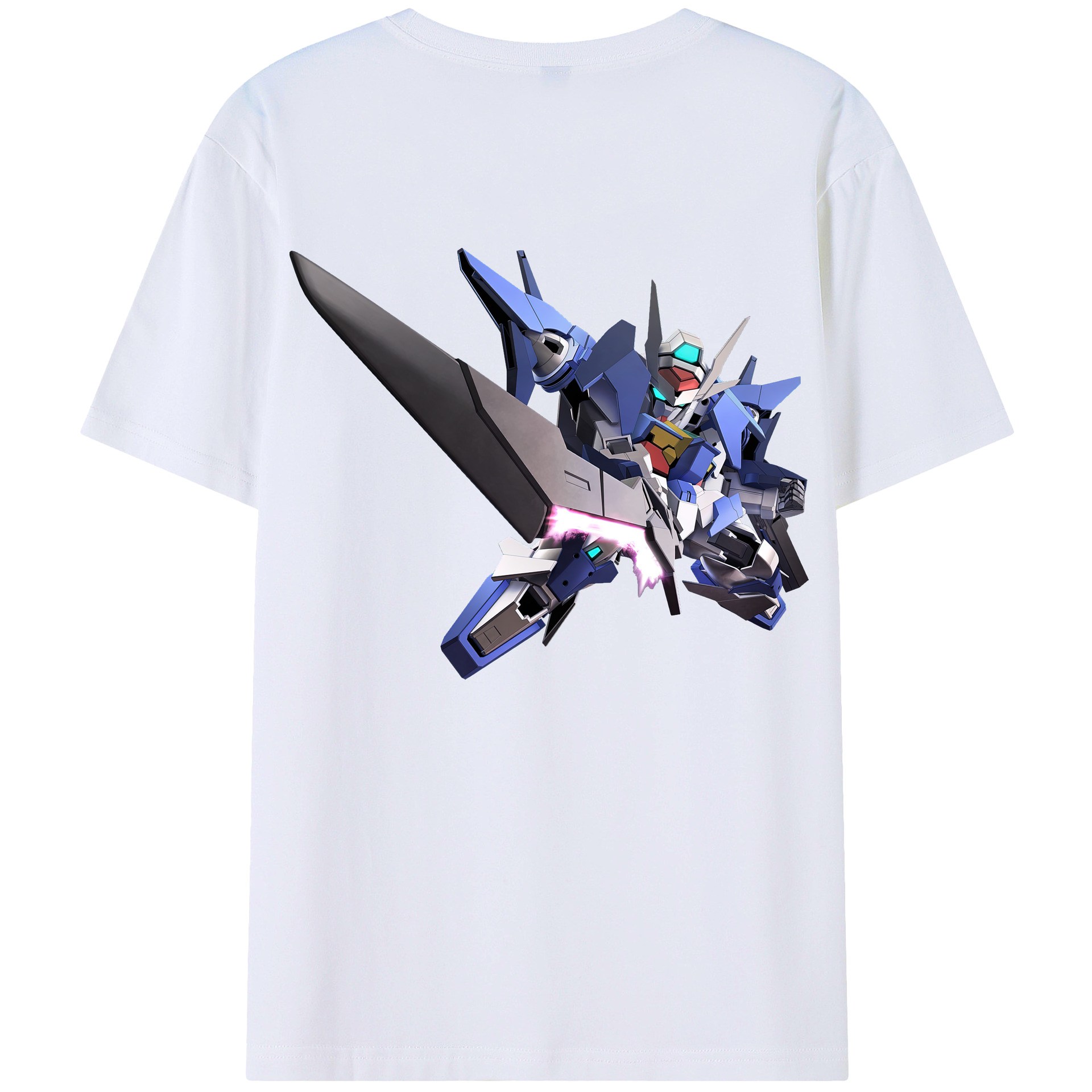 （画像用） 機動戦士ガンダム Mobile Suit Gundam 綿100％ メンズ半袖Tシャツ（バックプリント） 通気性