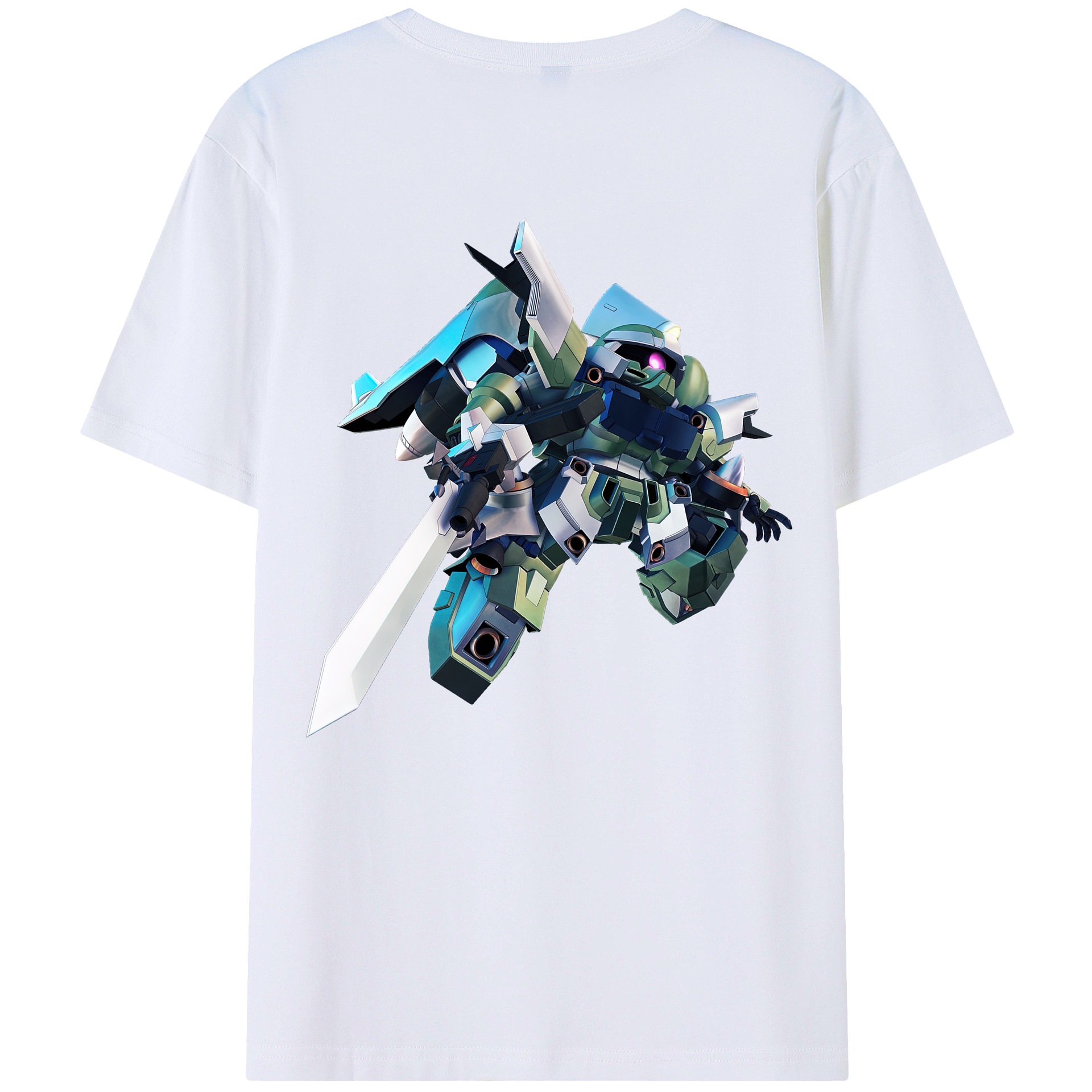（画像用） 機動戦士ガンダム Mobile Suit Gundam 綿100％ メンズ半袖Tシャツ（バックプリント） 通気性