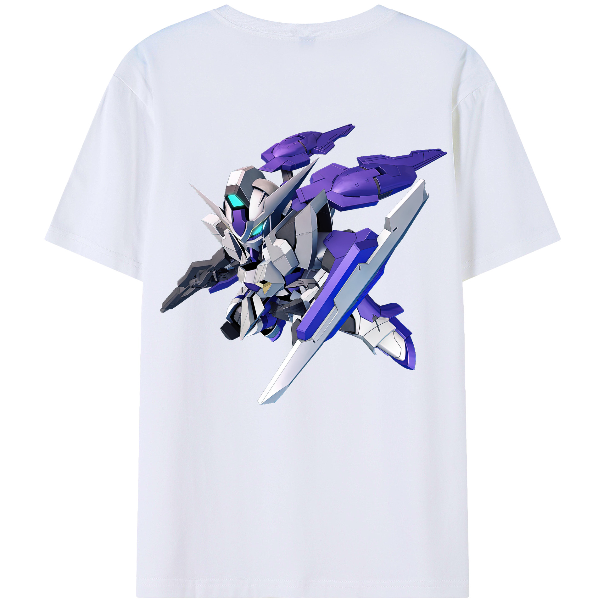 （画像用） 機動戦士ガンダム Mobile Suit Gundam 綿100％ メンズ半袖Tシャツ（バックプリント） 通気性