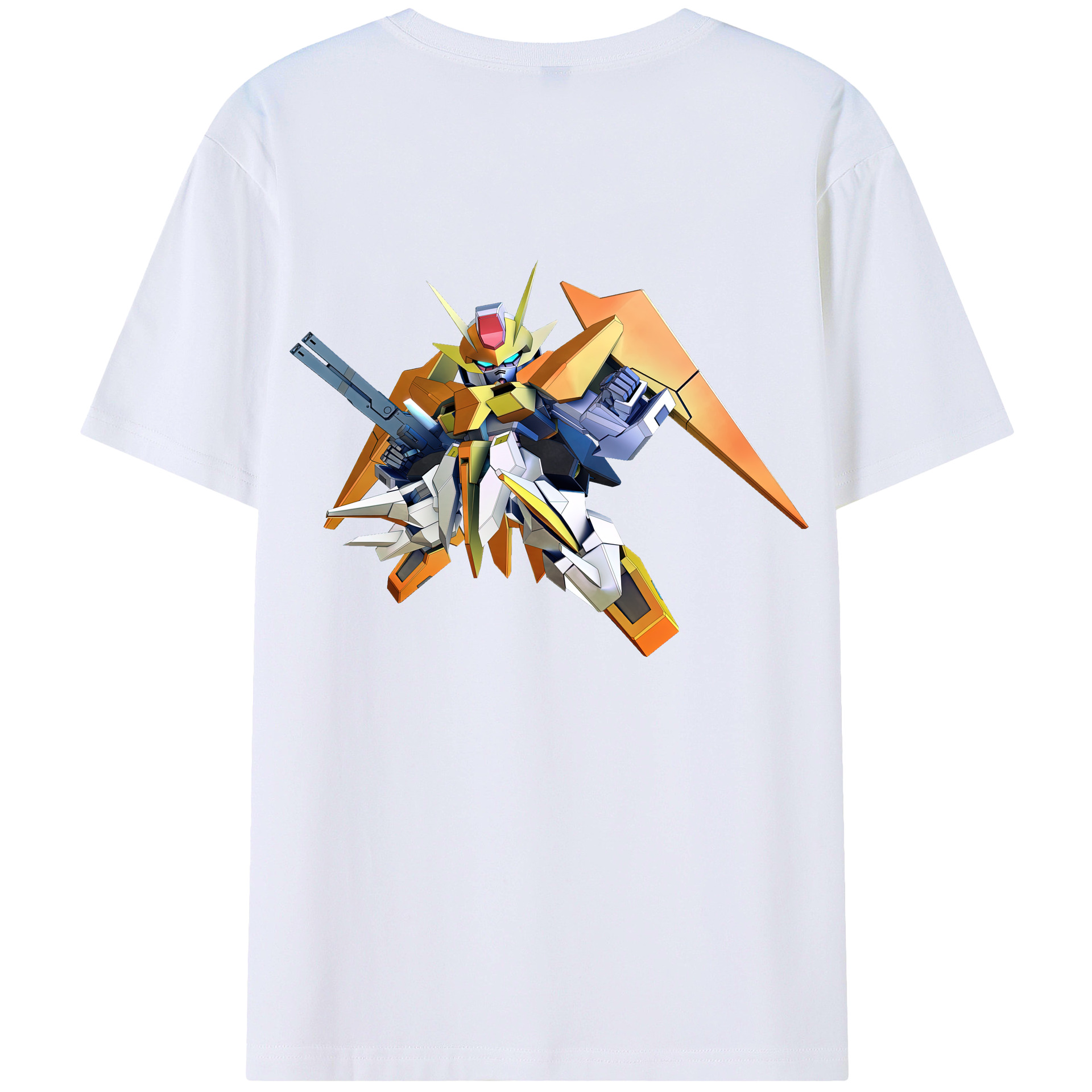 （画像用） 機動戦士ガンダム Mobile Suit Gundam 綿100％ メンズ半袖Tシャツ（バックプリント） 通気性
