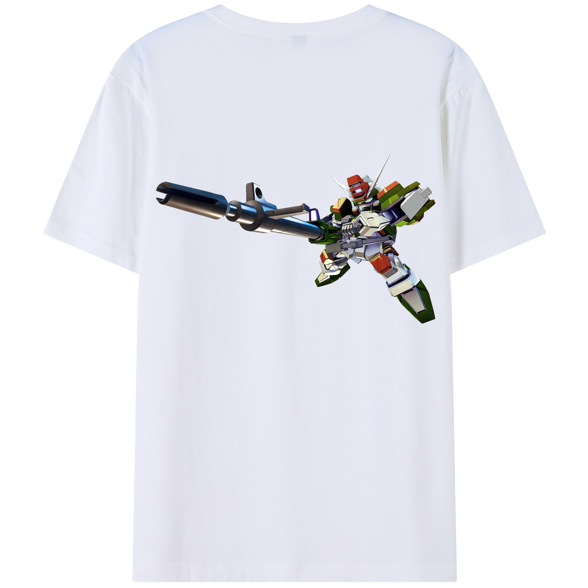 （画像用） 機動戦士ガンダム Mobile Suit Gundam 綿100％ メンズ半袖Tシャツ（バックプリント） 通気性
