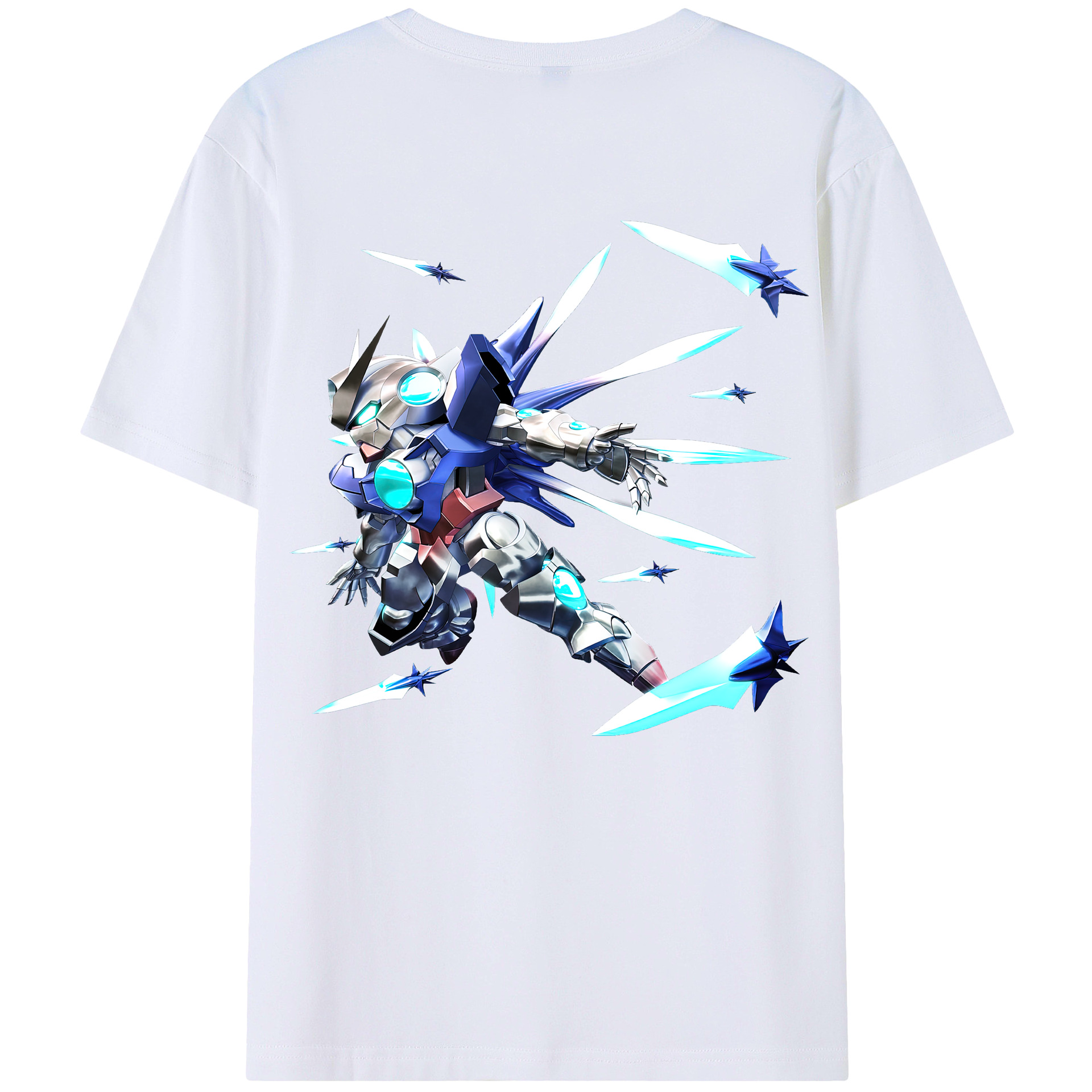 （画像用） 機動戦士ガンダム Mobile Suit Gundam 綿100％ メンズ半袖Tシャツ（バックプリント） 通気性
