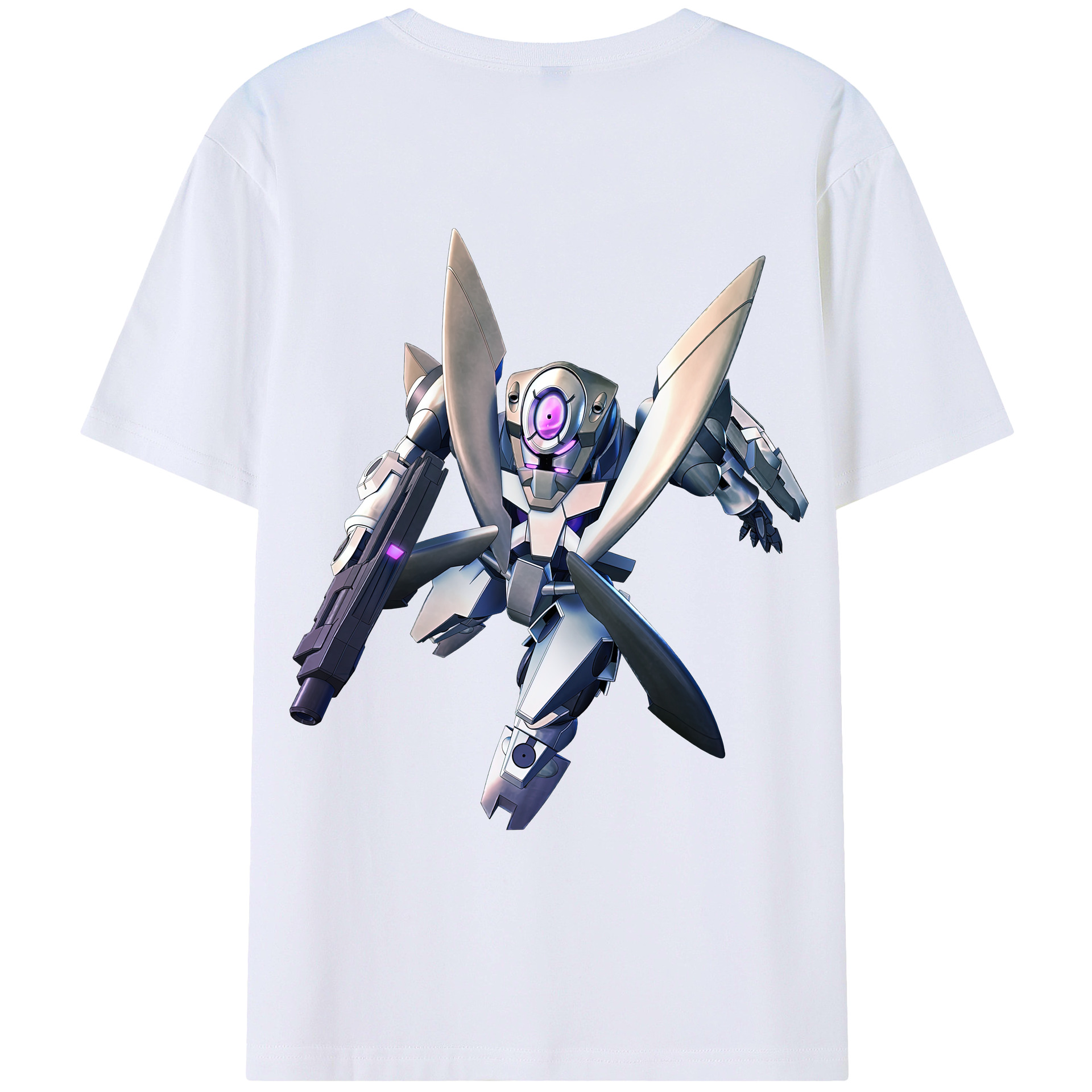 （画像用） 機動戦士ガンダム Mobile Suit Gundam 綿100％ メンズ半袖Tシャツ（バックプリント） 通気性