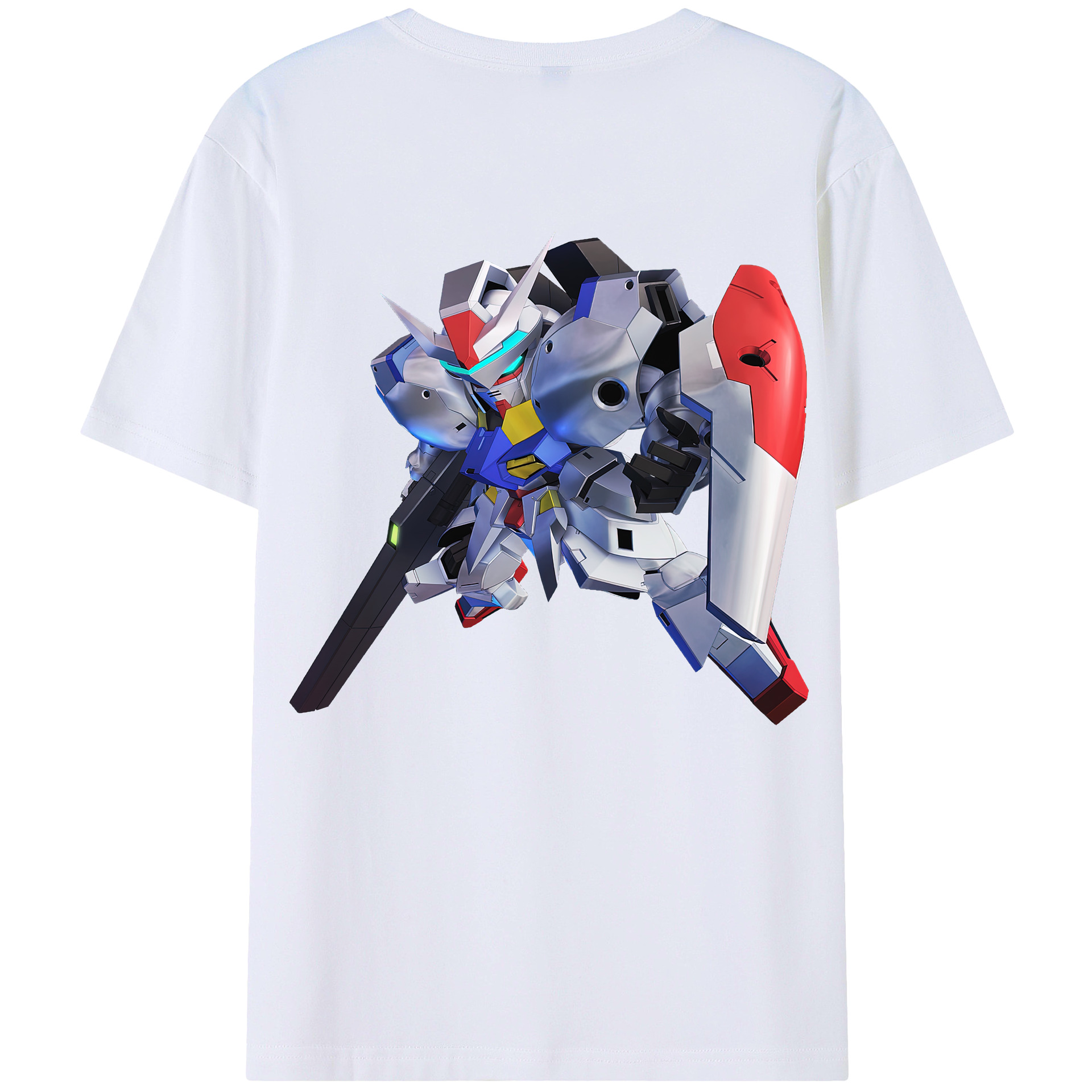 （画像用） 機動戦士ガンダム Mobile Suit Gundam 綿100％ メンズ半袖Tシャツ（バックプリント） 通気性