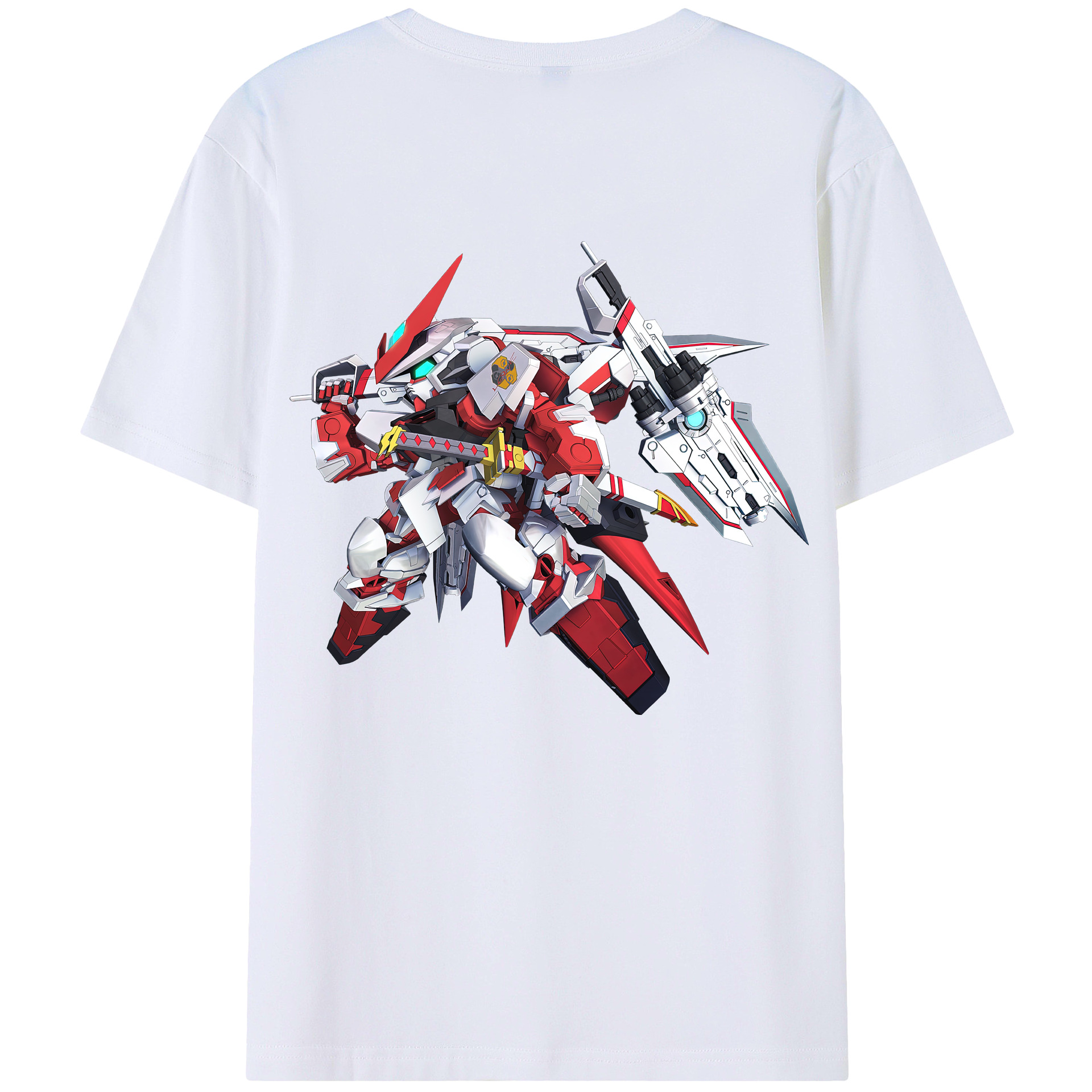 （画像用） 機動戦士ガンダム Mobile Suit Gundam 綿100％ メンズ半袖Tシャツ（バックプリント） 通気性