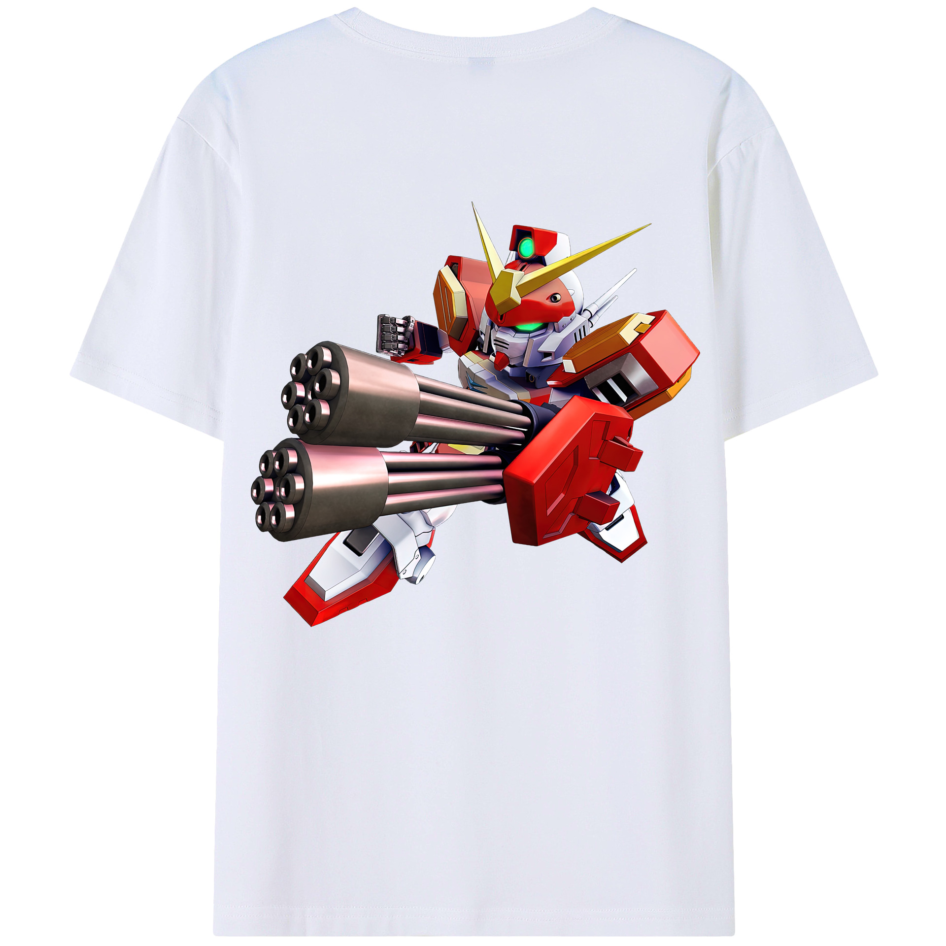 （画像用） 機動戦士ガンダム Mobile Suit Gundam 綿100％ メンズ半袖Tシャツ（バックプリント） 通気性