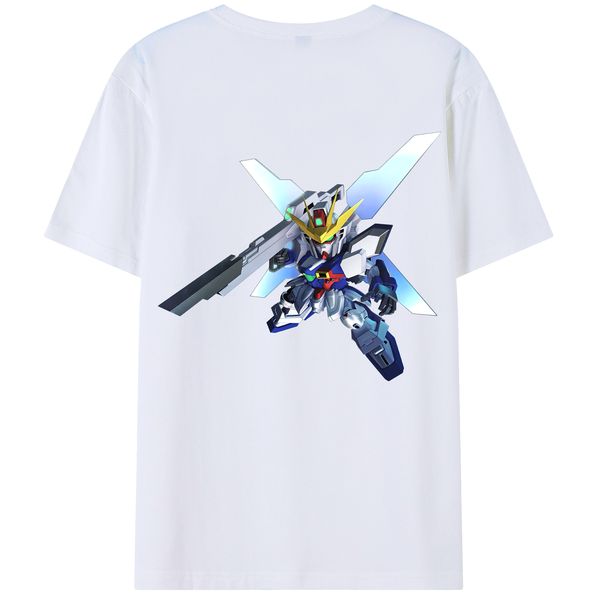 （画像用） 機動戦士ガンダム Mobile Suit Gundam 綿100％ メンズ半袖Tシャツ（バックプリント） 通気性