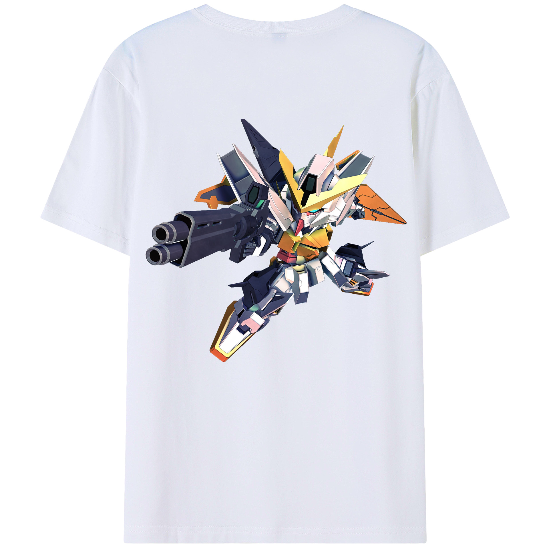 （画像用） 機動戦士ガンダム Mobile Suit Gundam 綿100％ メンズ半袖Tシャツ（バックプリント） 通気性