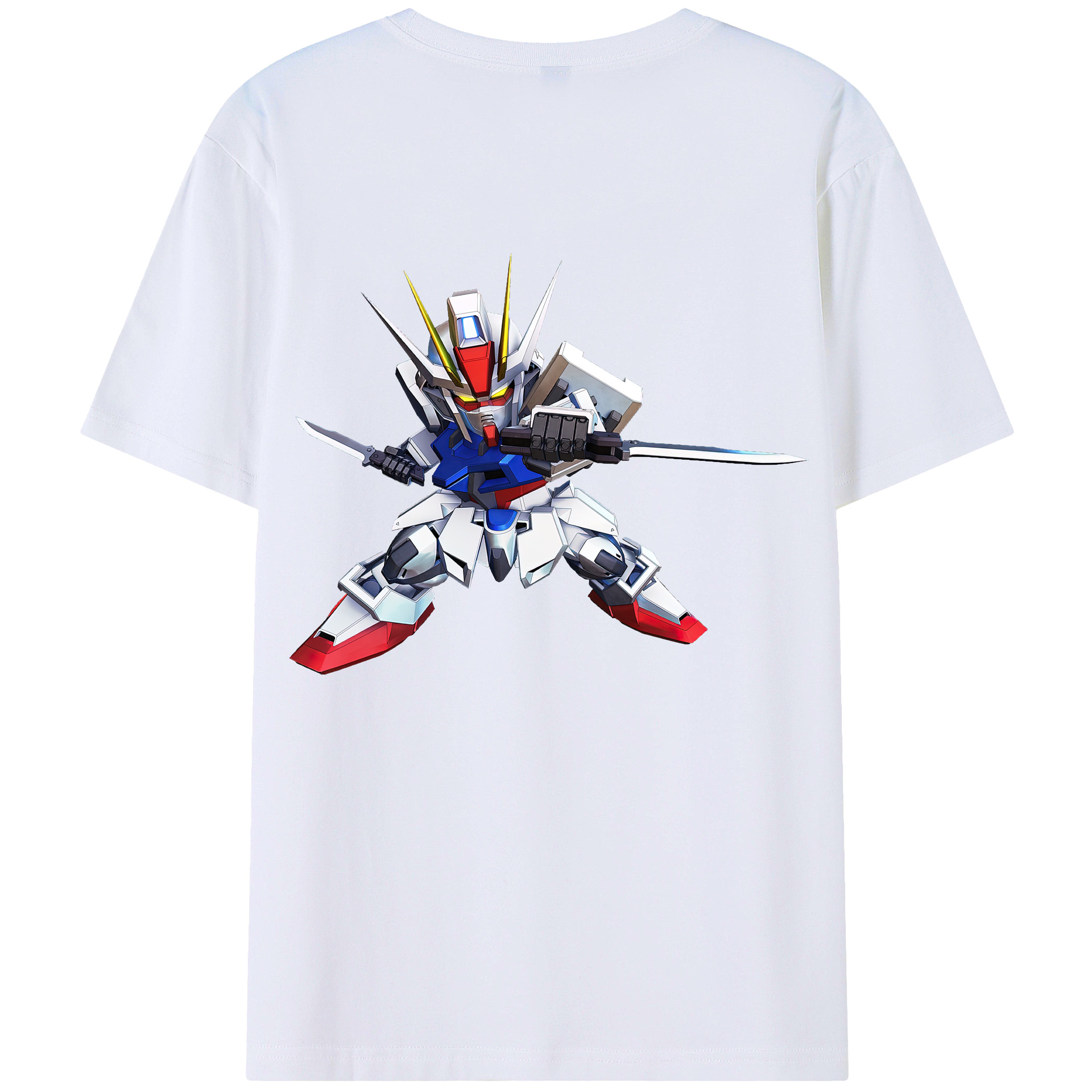 （画像用） 機動戦士ガンダム Mobile Suit Gundam 綿100％ メンズ半袖Tシャツ（バックプリント） 通気性