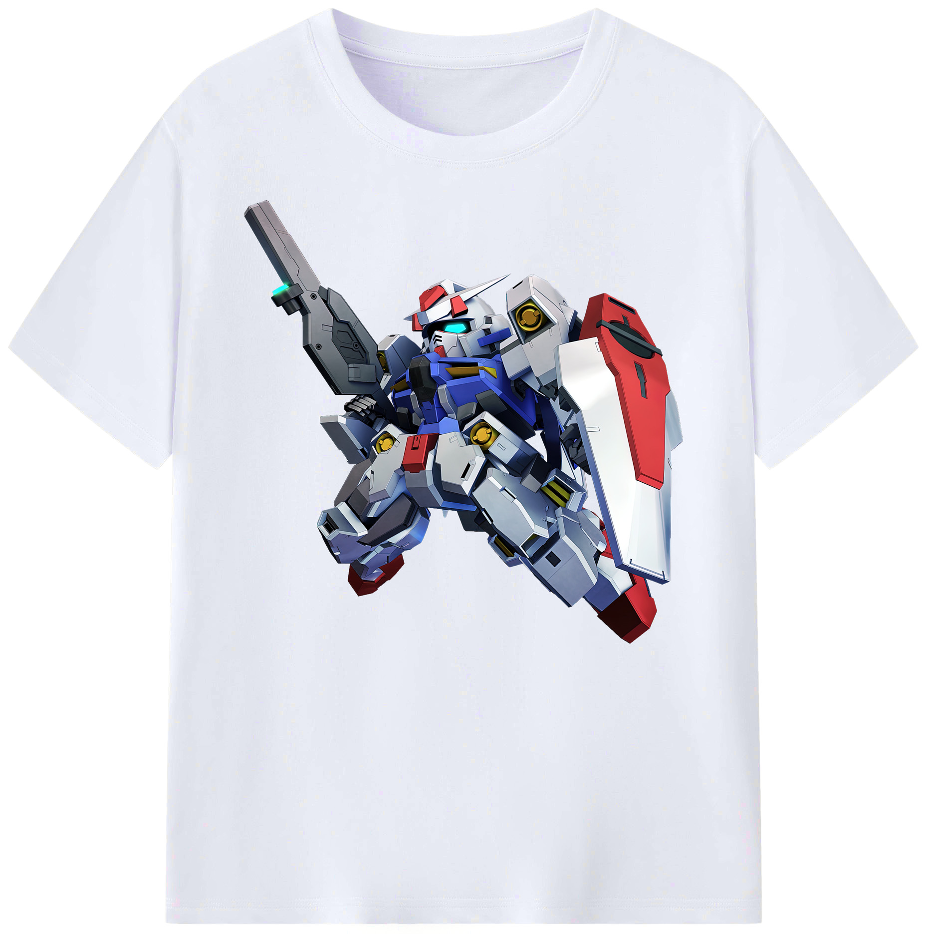 （画像用） 機動戦士ガンダム Mobile Suit Gundam 綿100％ メンズ半袖Tシャツ｜肌触りやわらか＆通気性