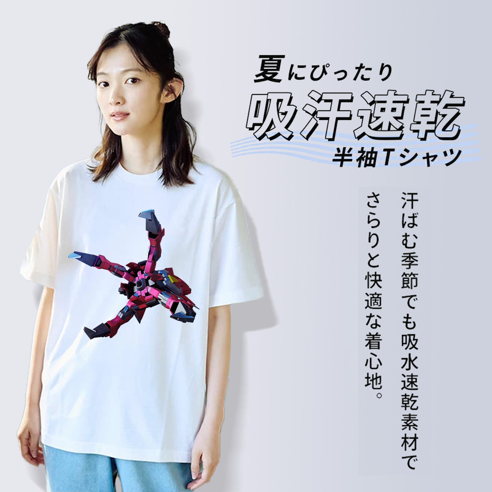機動戦士ガンダム Mobile Suit Gundam レディースカジュアルプリントTシャツ（綿100％）