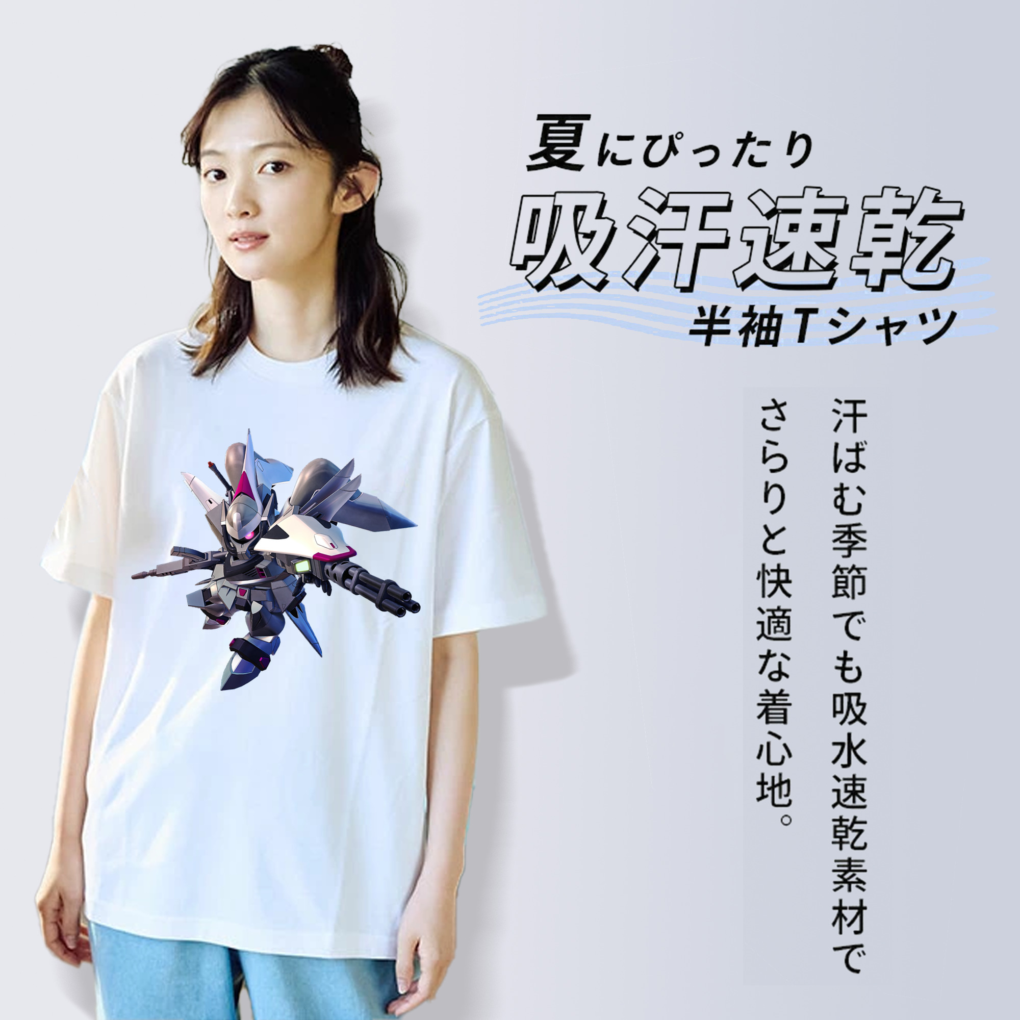 機動戦士ガンダム Mobile Suit Gundam レディースカジュアルプリントTシャツ（綿100％）