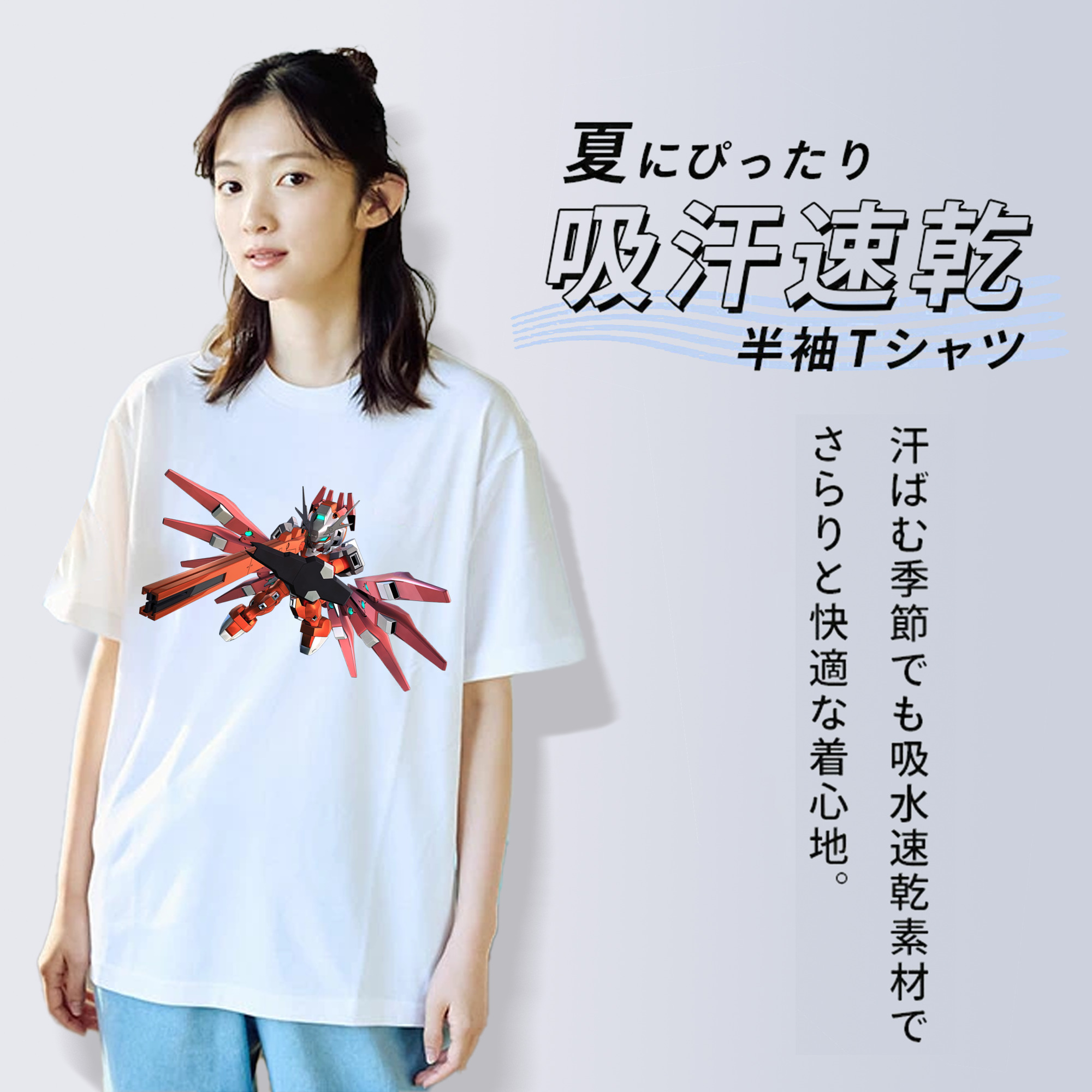 機動戦士ガンダム Mobile Suit Gundam レディースカジュアルプリントTシャツ（綿100％）