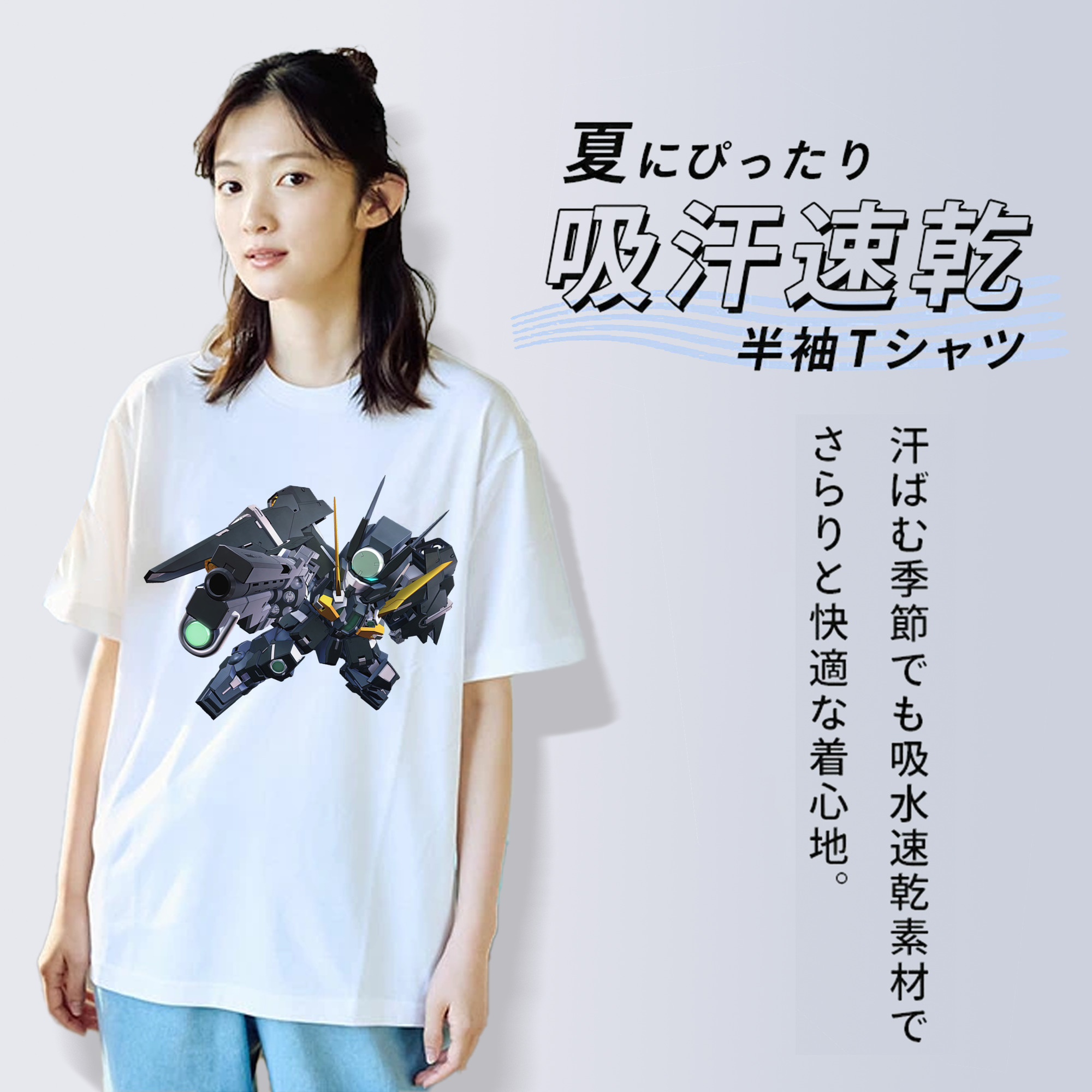 機動戦士ガンダム Mobile Suit Gundam レディースカジュアルプリントTシャツ（綿100％）