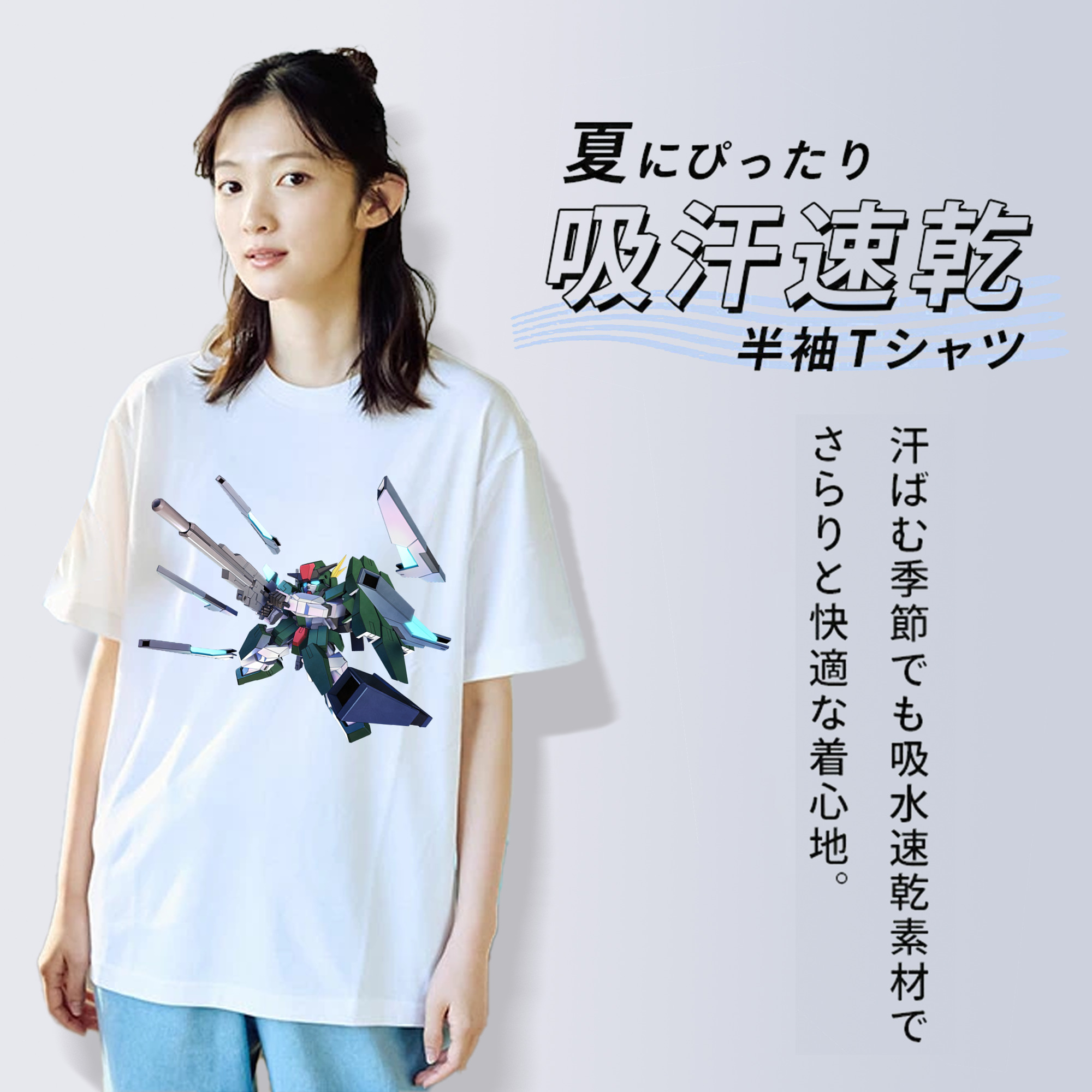 機動戦士ガンダム Mobile Suit Gundam レディースカジュアルプリントTシャツ（綿100％）