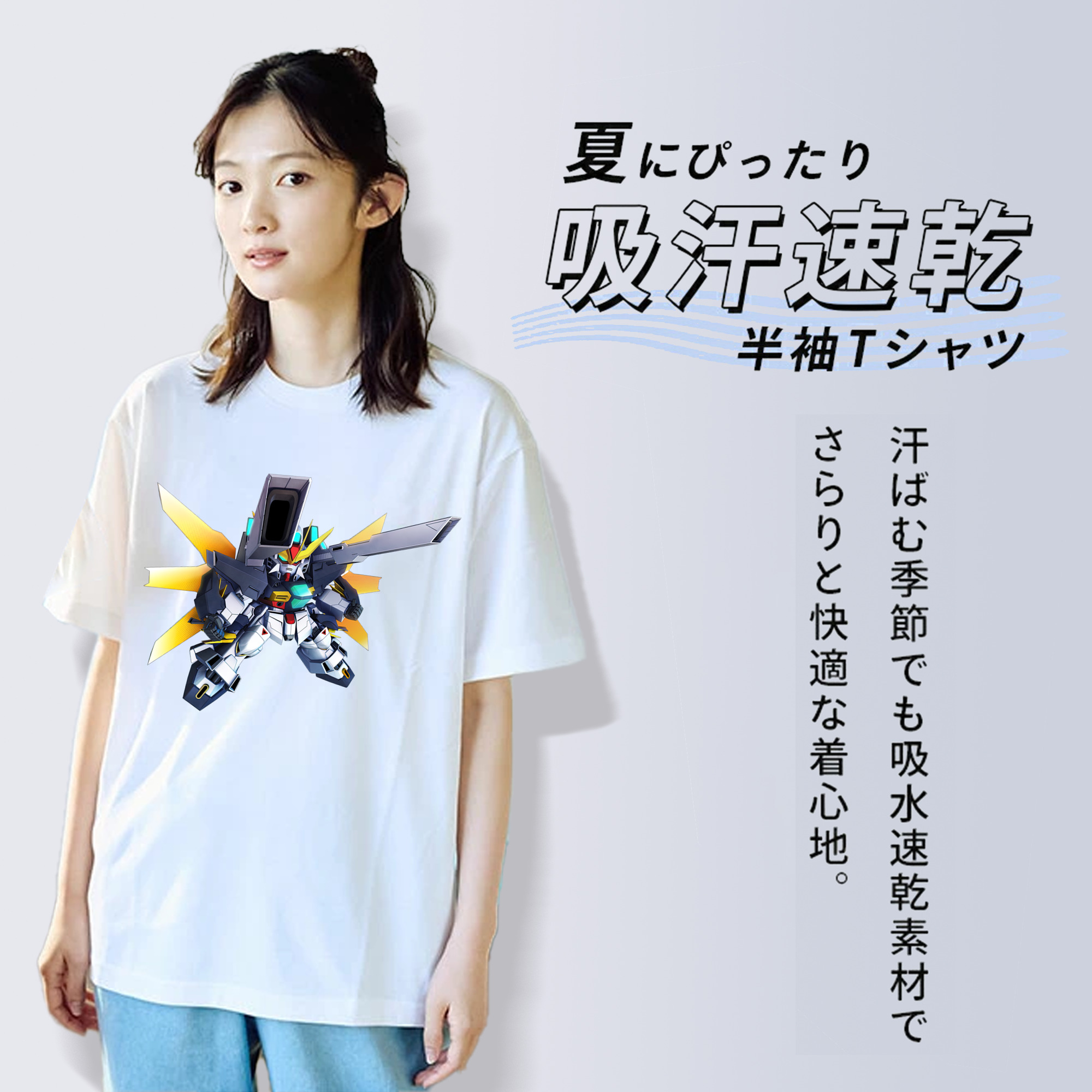 機動戦士ガンダム Mobile Suit Gundam レディースカジュアルプリントTシャツ（綿100％）