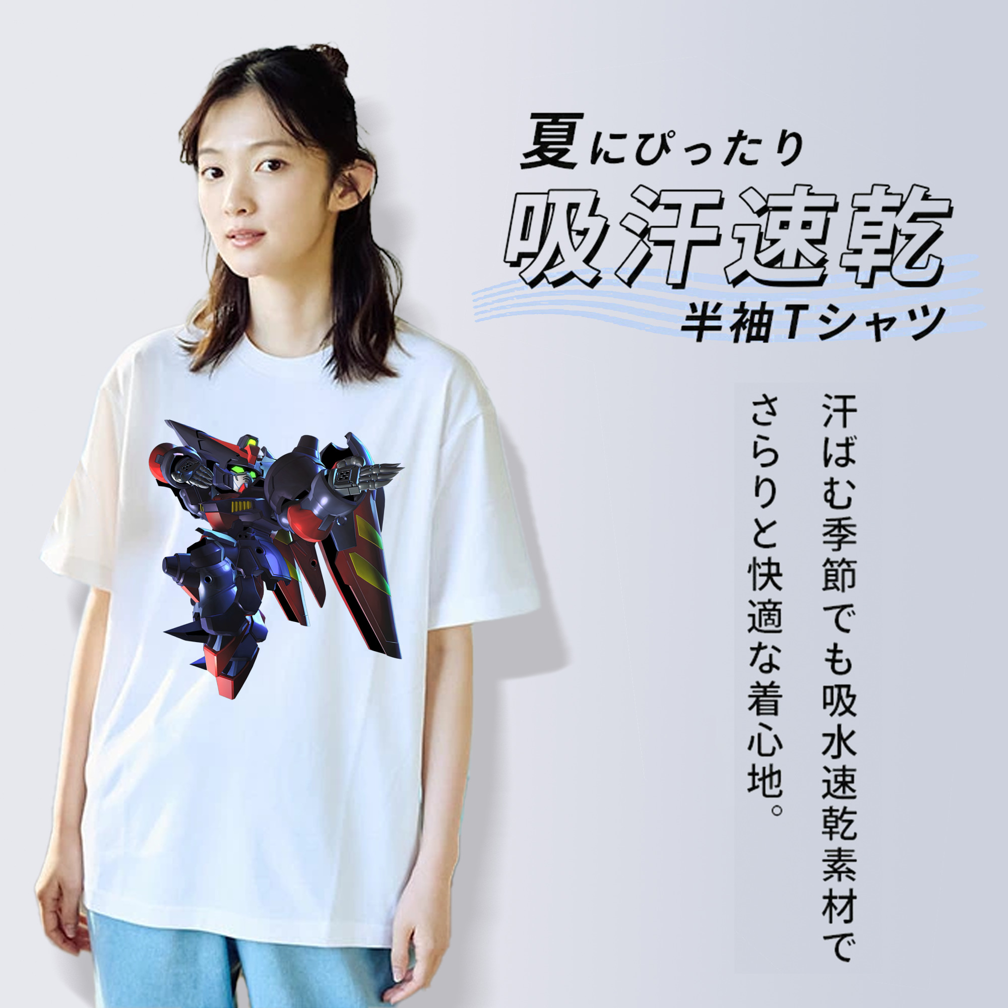 機動戦士ガンダム Mobile Suit Gundam レディースカジュアルプリントTシャツ（綿100％）