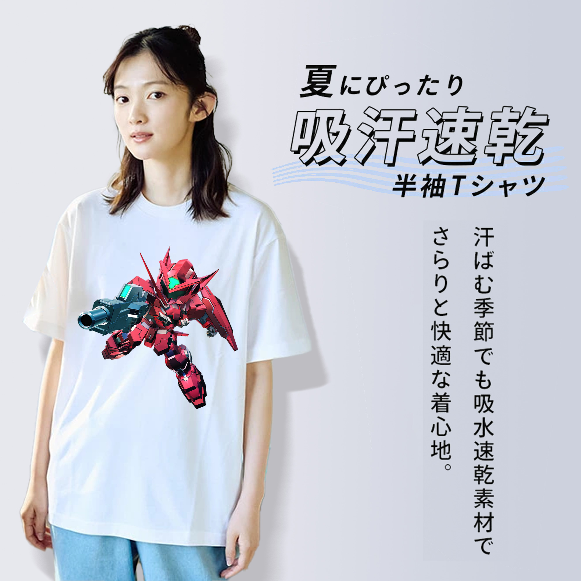機動戦士ガンダム Mobile Suit Gundam レディースカジュアルプリントTシャツ（綿100％）
