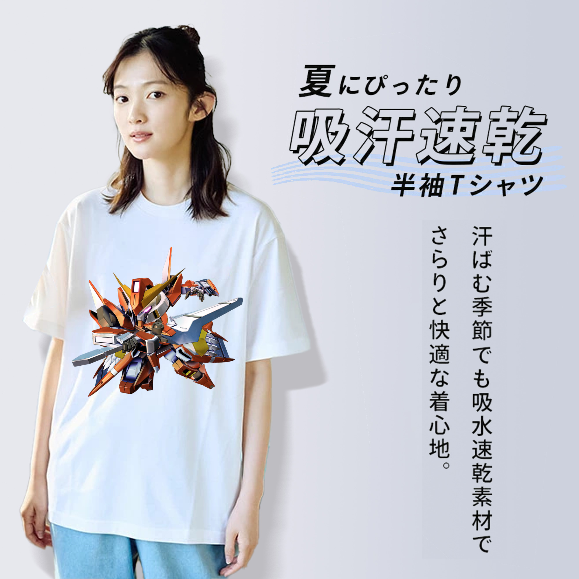 機動戦士ガンダム Mobile Suit Gundam レディースカジュアルプリントTシャツ（綿100％）