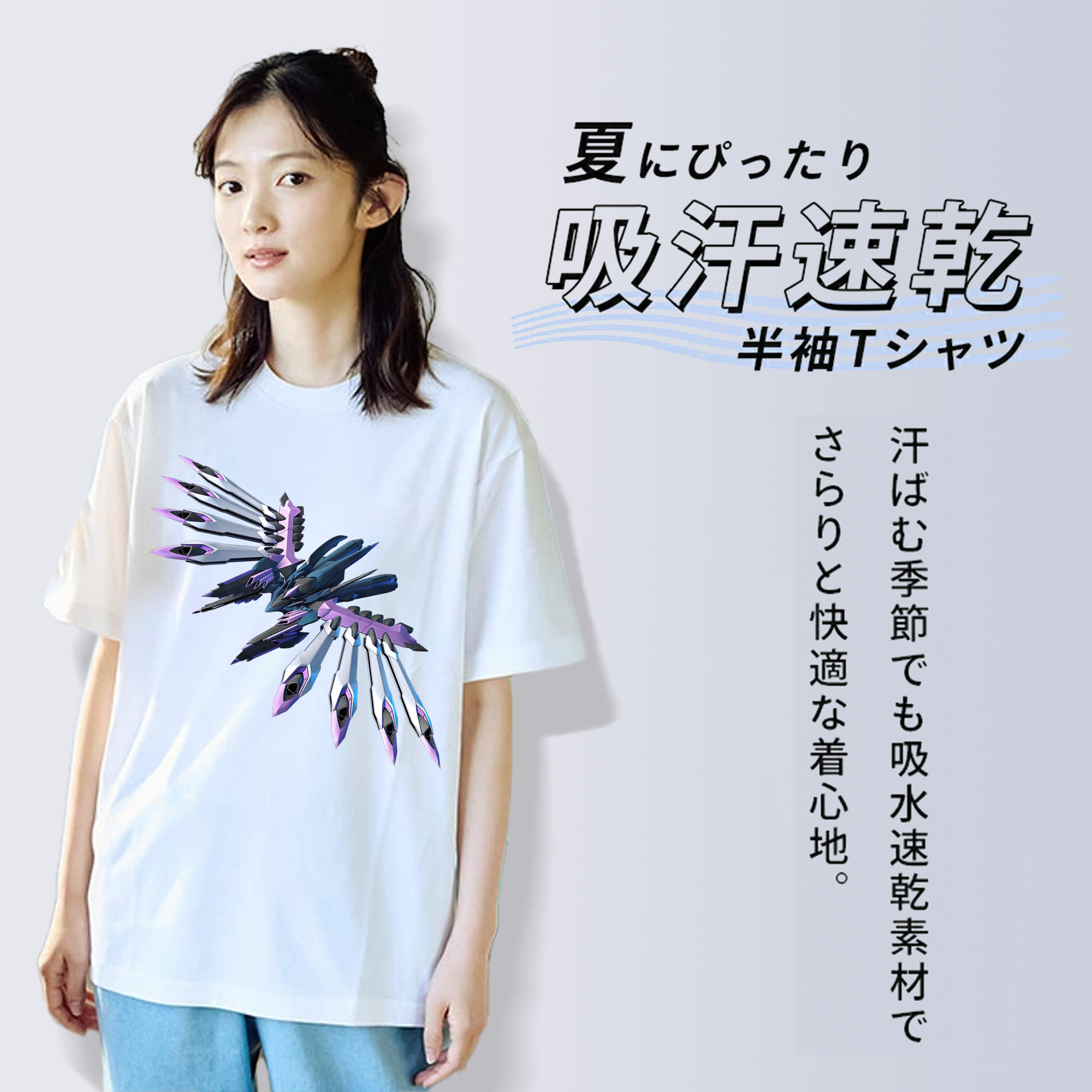 機動戦士ガンダム Mobile Suit Gundam レディースカジュアルプリントTシャツ（綿100％）