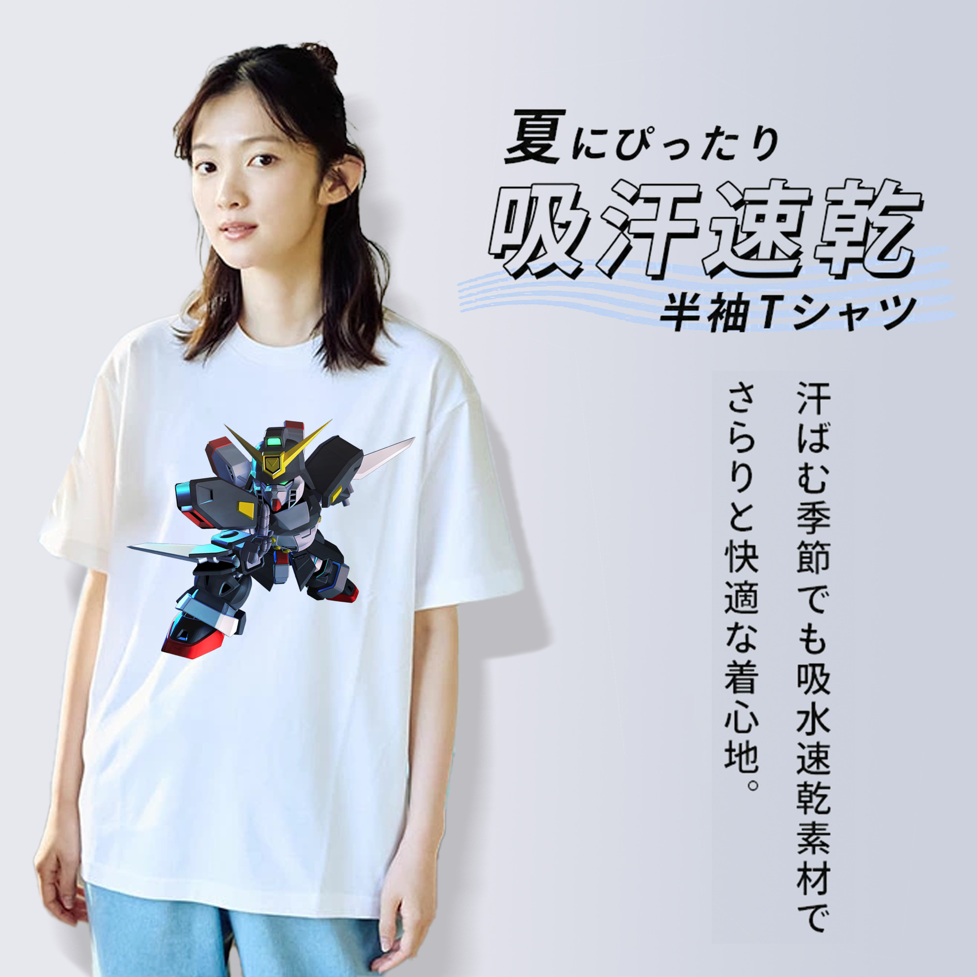 機動戦士ガンダム Mobile Suit Gundam レディースカジュアルプリントTシャツ（綿100％）