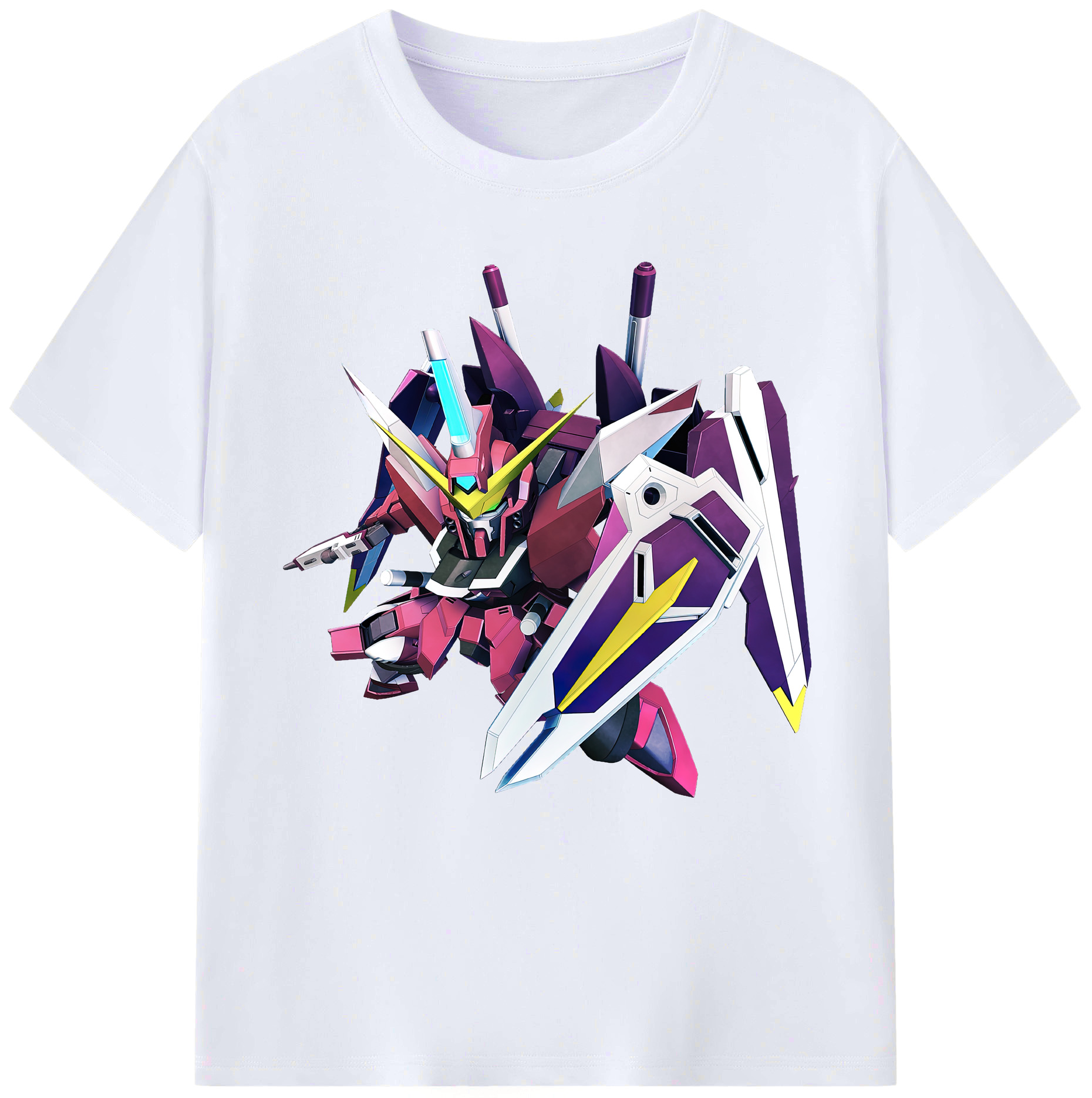 （画像用） 機動戦士ガンダム Mobile Suit Gundam レディースカジュアルプリントTシャツ（綿100％）