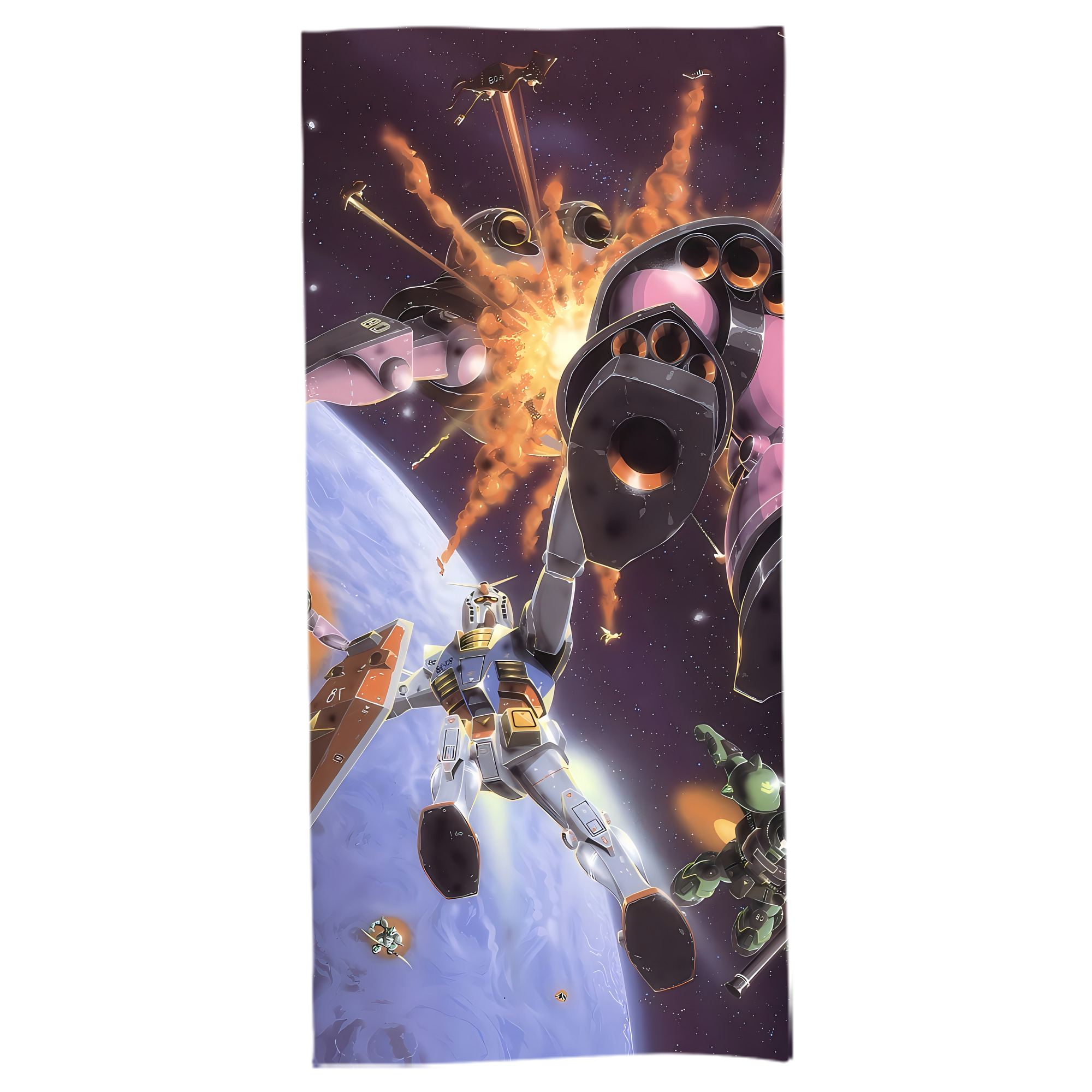 （画像用） 機動戦士ガンダム Mobile Suit Gundam 大判バスタオル 70×140cm 吸水速乾 柔らかい肌触り