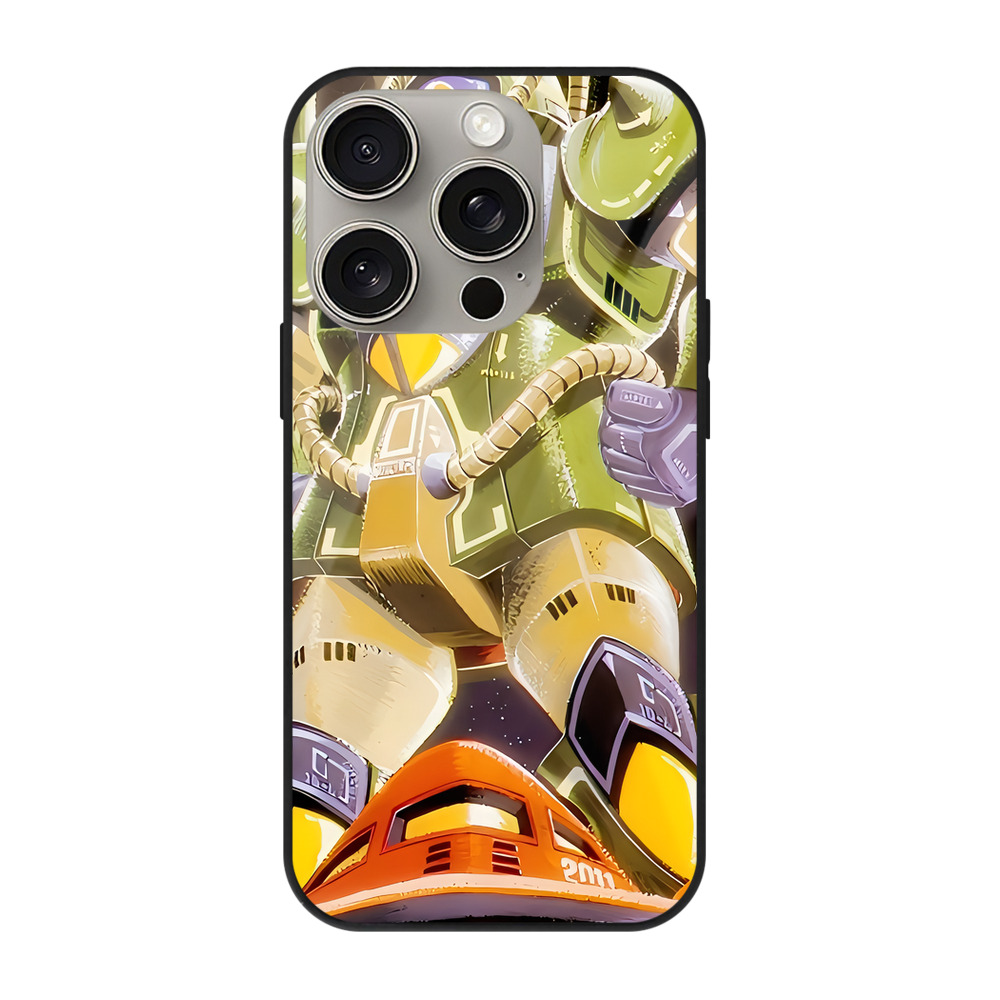 （画像用） 機動戦士ガンダム Mobile Suit Gundam 【iPhone15Pro対応】スマホケース 耐衝撃＆黄変防止 背面ガラス
