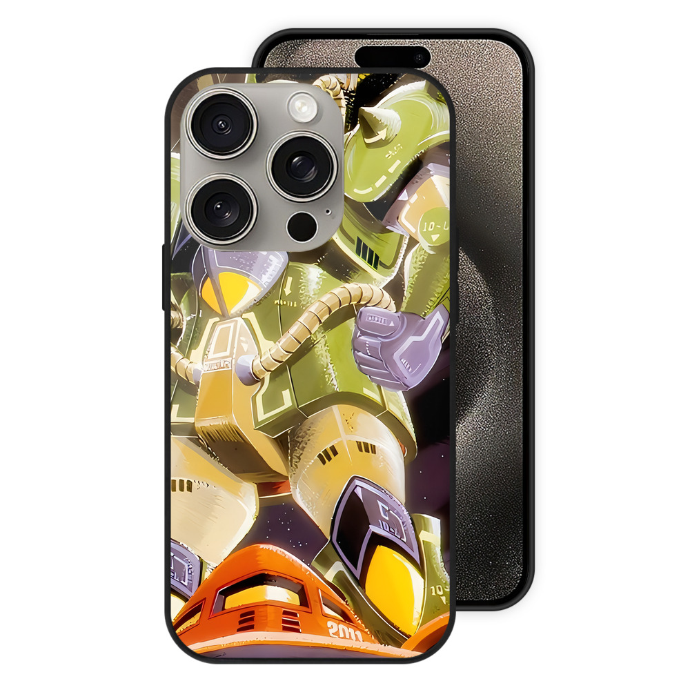 （画像用） 機動戦士ガンダム Mobile Suit Gundam 【iPhone15Pro対応】スマホケース 耐衝撃＆黄変防止 背面ガラス