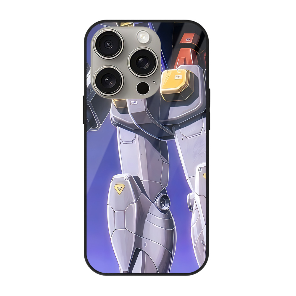 （画像用） 機動戦士ガンダム Mobile Suit Gundam 【iPhone15Pro対応】スマホケース 耐衝撃＆黄変防止 背面ガラス