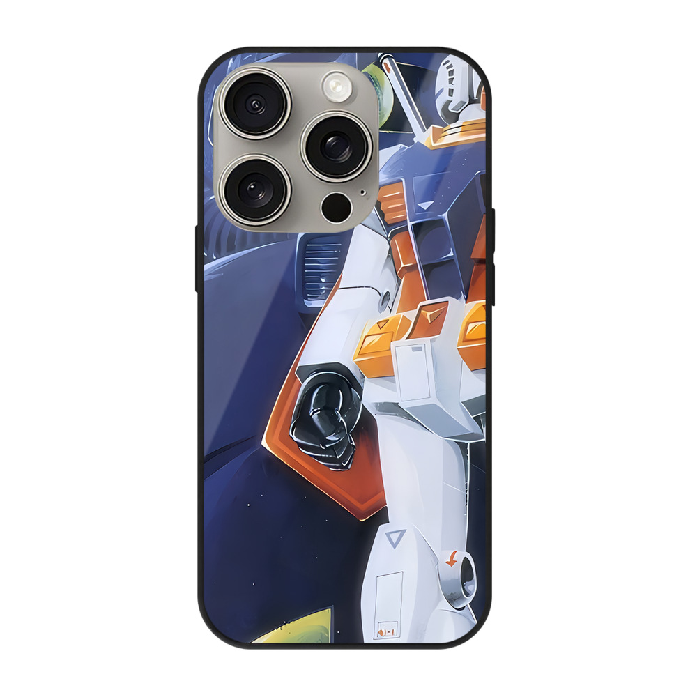 （画像用） 機動戦士ガンダム Mobile Suit Gundam 【iPhone15Pro対応】スマホケース 耐衝撃＆黄変防止 背面ガラス