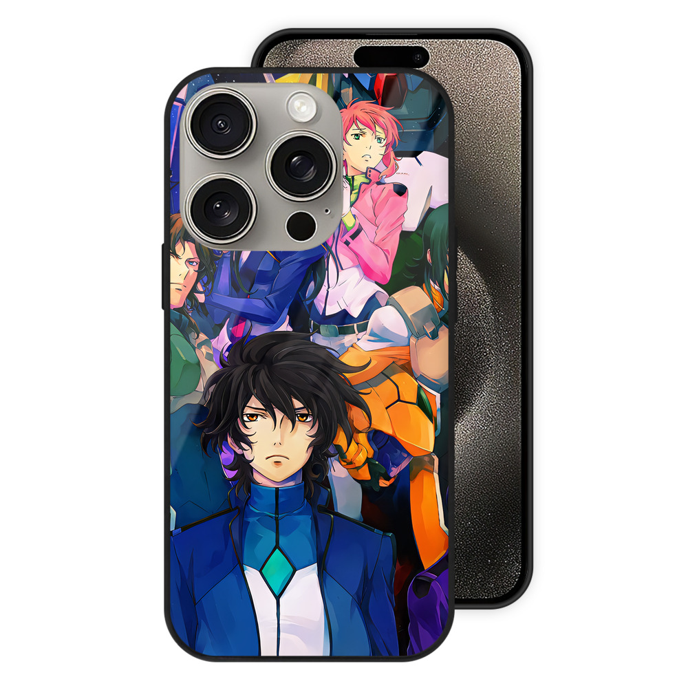 （画像用） 機動戦士ガンダム Mobile Suit Gundam 【iPhone15Pro対応】スマホケース 耐衝撃＆黄変防止 背面ガラス