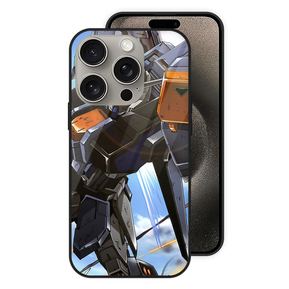 （画像用） 機動戦士ガンダム Mobile Suit Gundam 【iPhone15Pro対応】スマホケース 耐衝撃＆黄変防止 背面ガラス