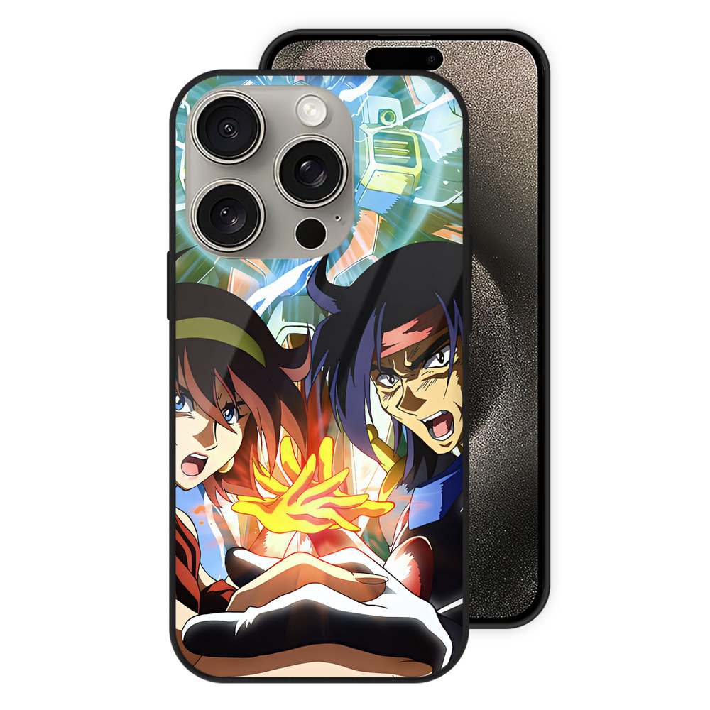 （画像用） 機動戦士ガンダム Mobile Suit Gundam 【iPhone15Pro対応】スマホケース 耐衝撃＆黄変防止 背面ガラス