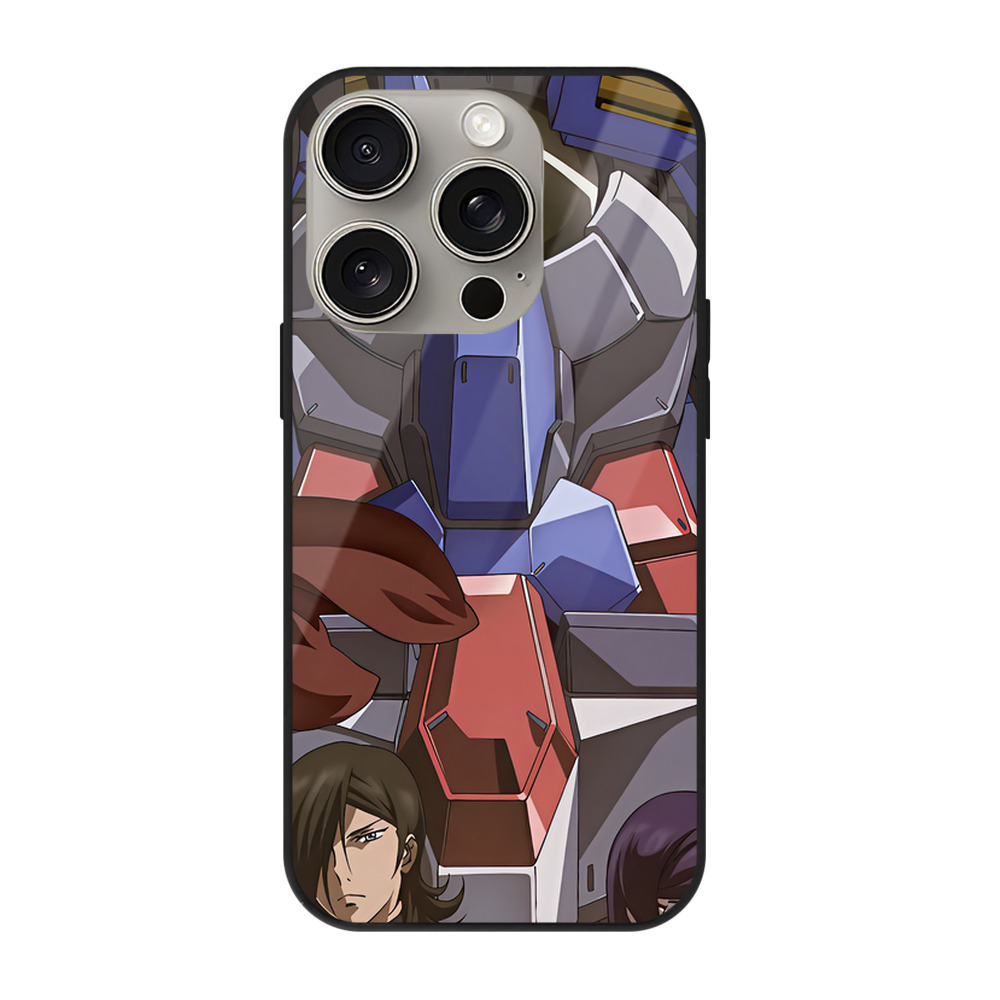 （画像用） 機動戦士ガンダム Mobile Suit Gundam 【iPhone15Pro対応】スマホケース 耐衝撃＆黄変防止 背面ガラス