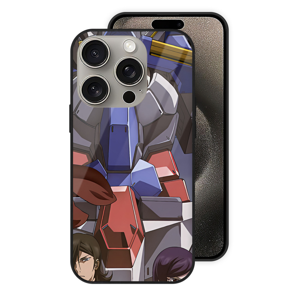 （画像用） 機動戦士ガンダム Mobile Suit Gundam 【iPhone15Pro対応】スマホケース 耐衝撃＆黄変防止 背面ガラス