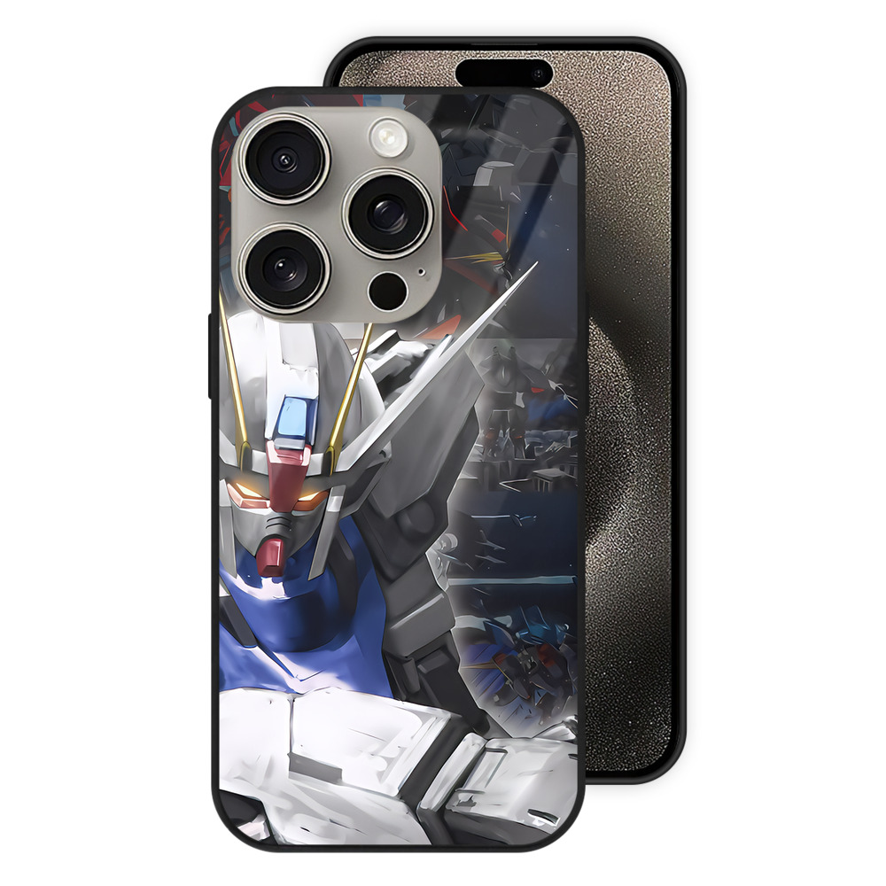 （画像用） 機動戦士ガンダム Mobile Suit Gundam 【iPhone15Pro対応】スマホケース 耐衝撃＆黄変防止 背面ガラス