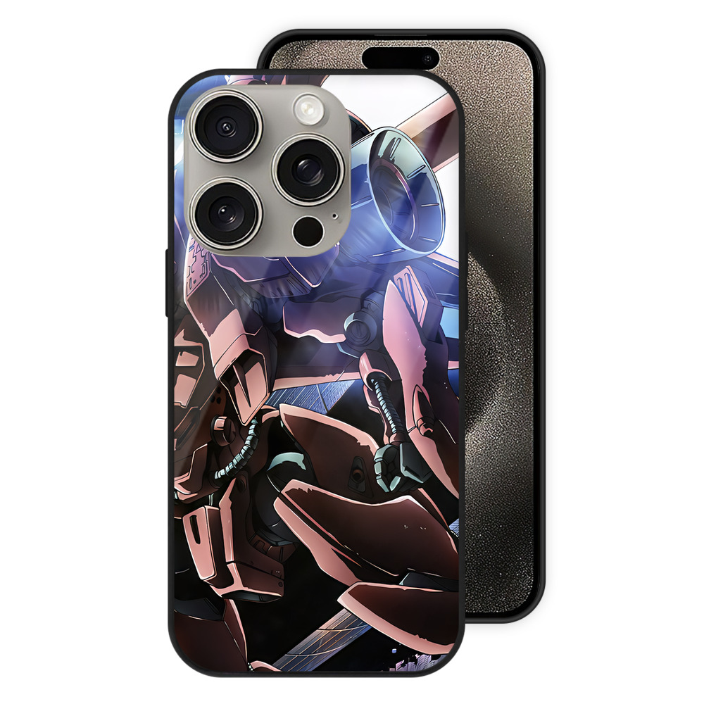 （画像用） 機動戦士ガンダム Mobile Suit Gundam 【iPhone15Pro対応】スマホケース 耐衝撃＆黄変防止 背面ガラス