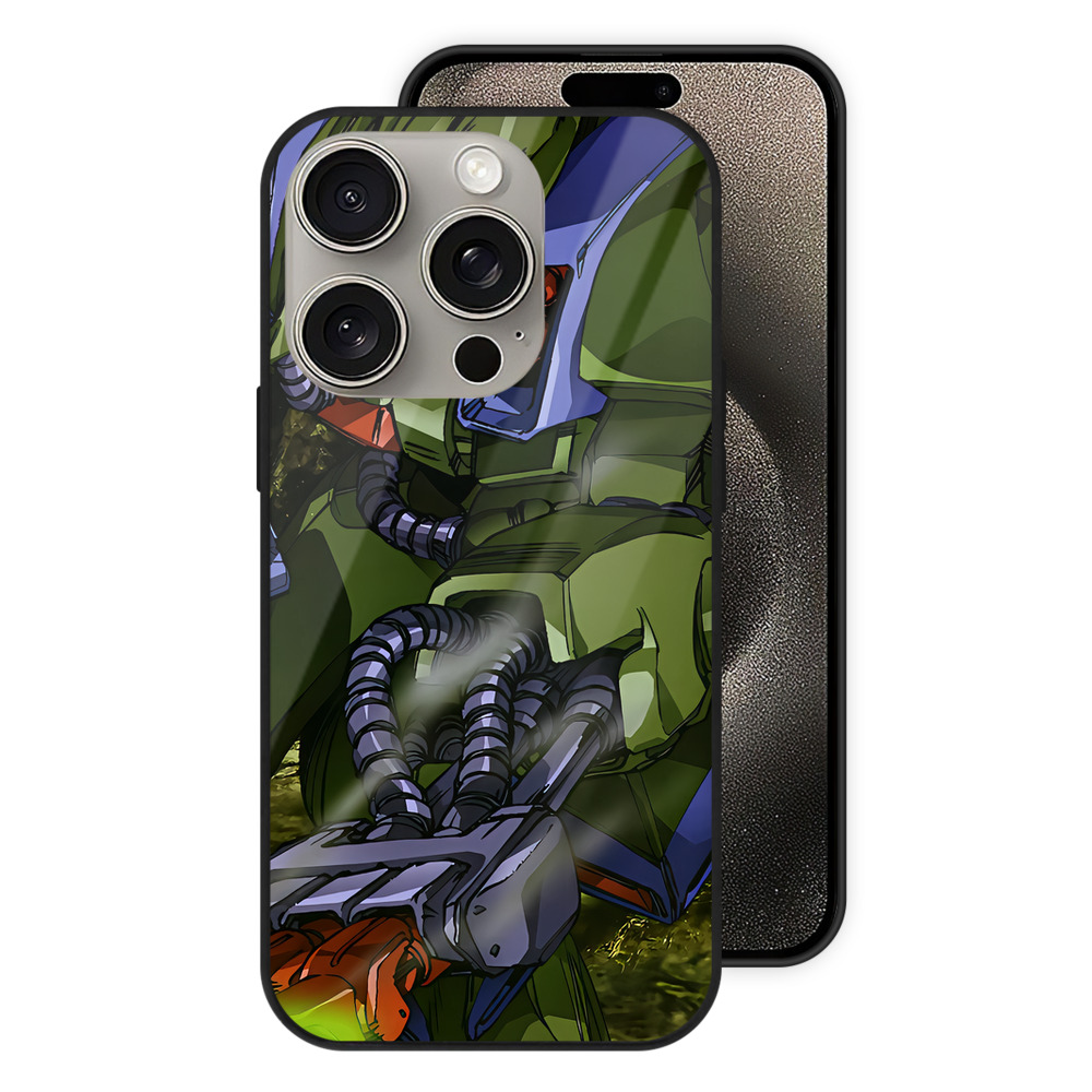 （画像用） 機動戦士ガンダム Mobile Suit Gundam 【iPhone15Pro対応】スマホケース 耐衝撃＆黄変防止 背面ガラス