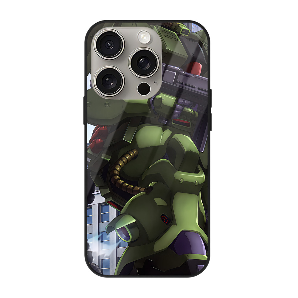 （画像用） 機動戦士ガンダム Mobile Suit Gundam 【iPhone15Pro対応】スマホケース 耐衝撃＆黄変防止 背面ガラス