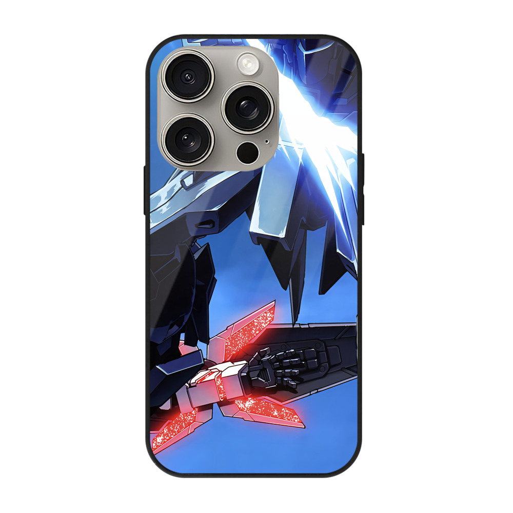 （画像用） 機動戦士ガンダム Mobile Suit Gundam 【iPhone15Pro対応】スマホケース 耐衝撃＆黄変防止 背面ガラス