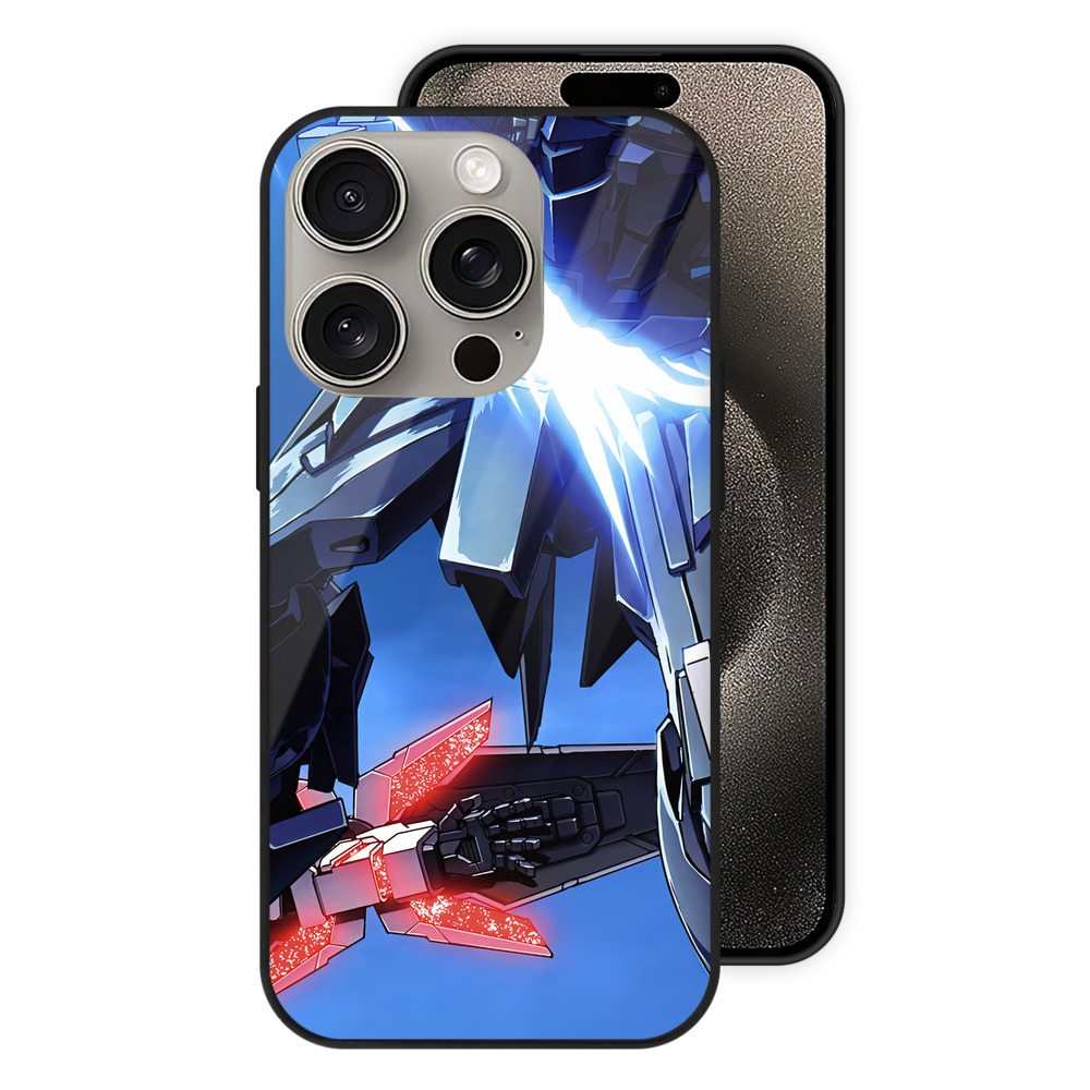（画像用） 機動戦士ガンダム Mobile Suit Gundam 【iPhone15Pro対応】スマホケース 耐衝撃＆黄変防止 背面ガラス