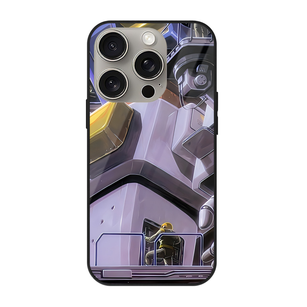 （画像用） 機動戦士ガンダム Mobile Suit Gundam 【iPhone15Pro対応】スマホケース 耐衝撃＆黄変防止 背面ガラス