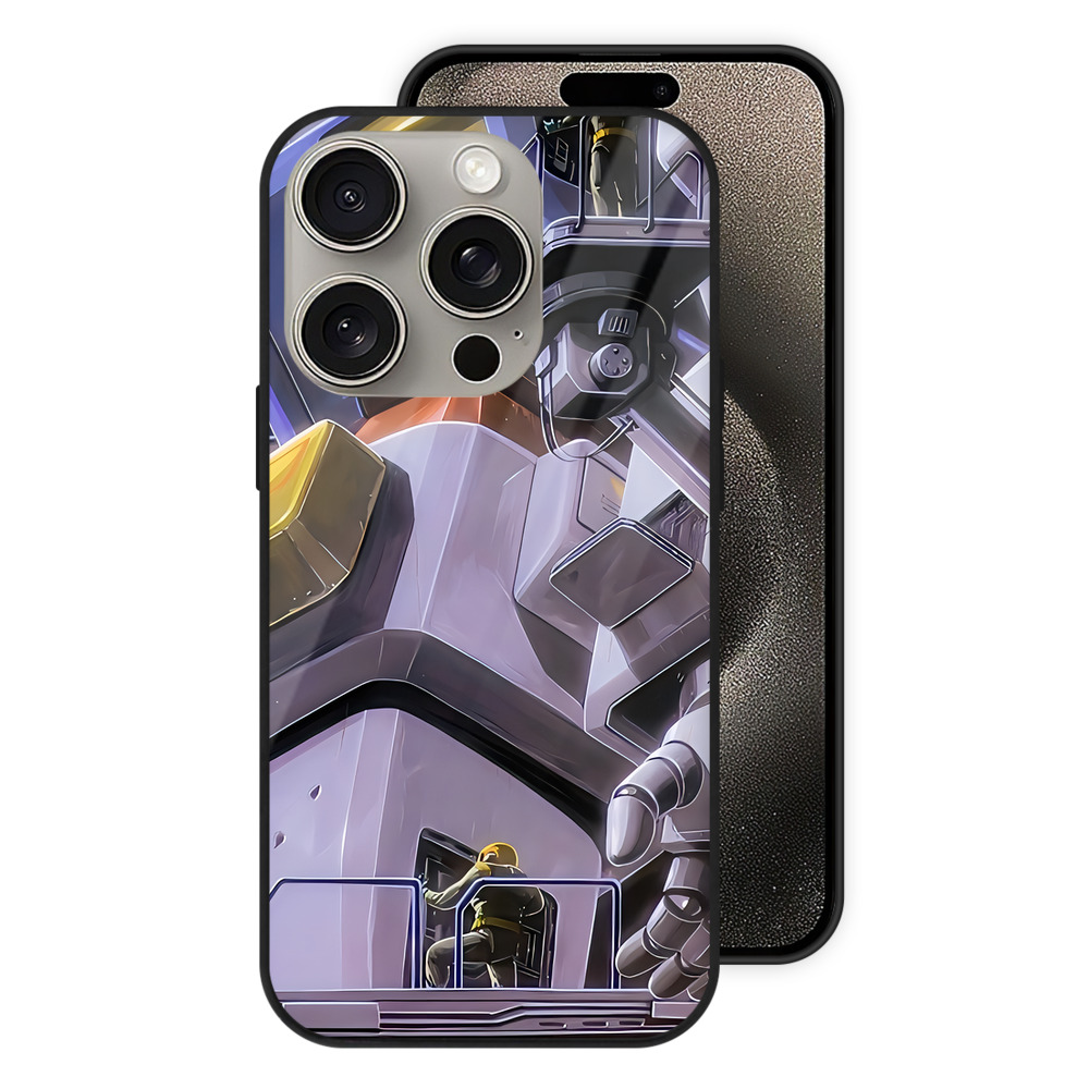 （画像用） 機動戦士ガンダム Mobile Suit Gundam 【iPhone15Pro対応】スマホケース 耐衝撃＆黄変防止 背面ガラス