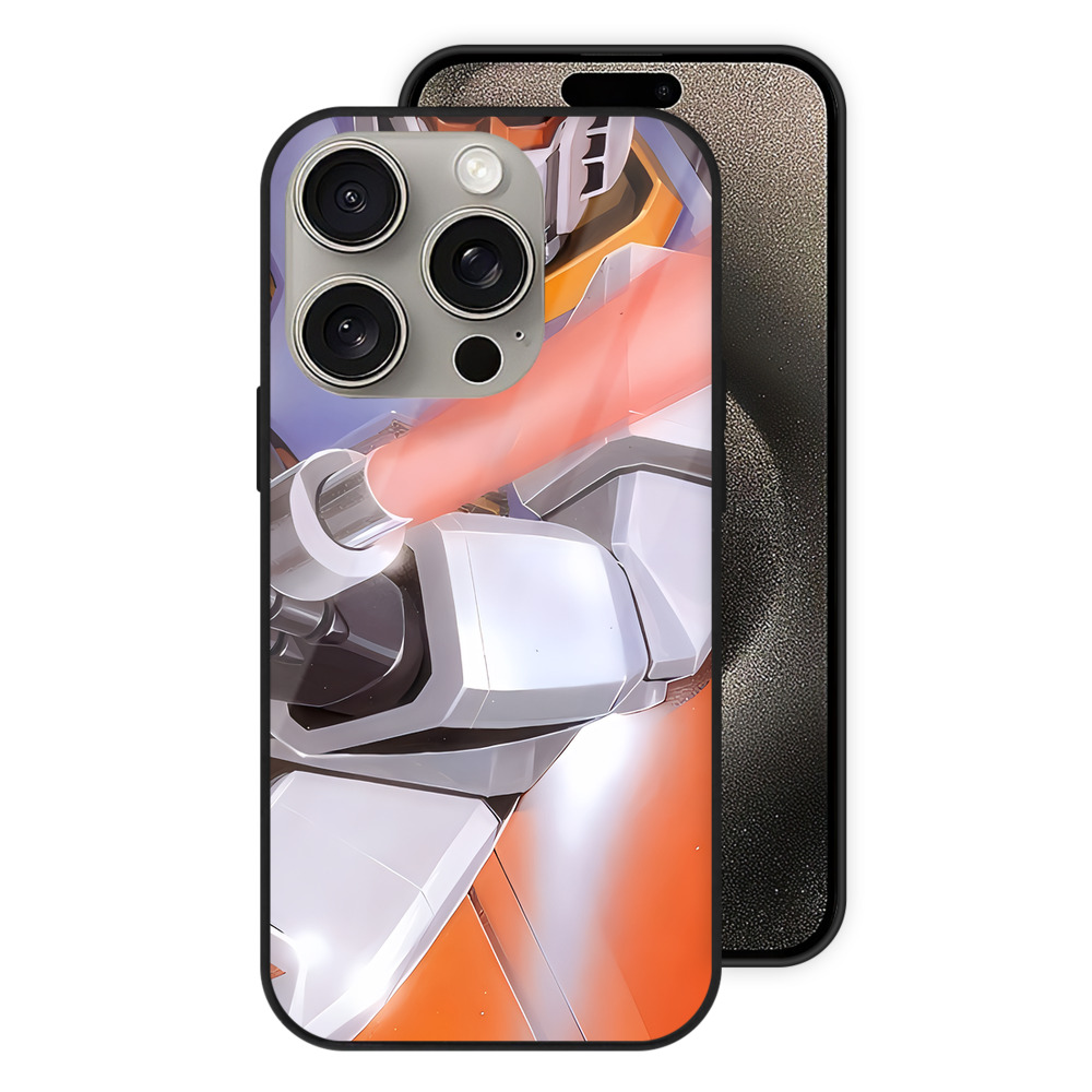 （画像用） 機動戦士ガンダム Mobile Suit Gundam 【iPhone15Pro対応】スマホケース 耐衝撃＆黄変防止 背面ガラス