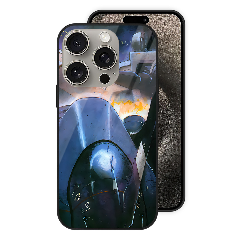 （画像用） 機動戦士ガンダム Mobile Suit Gundam 【iPhone15Pro対応】スマホケース 耐衝撃＆黄変防止 背面ガラス