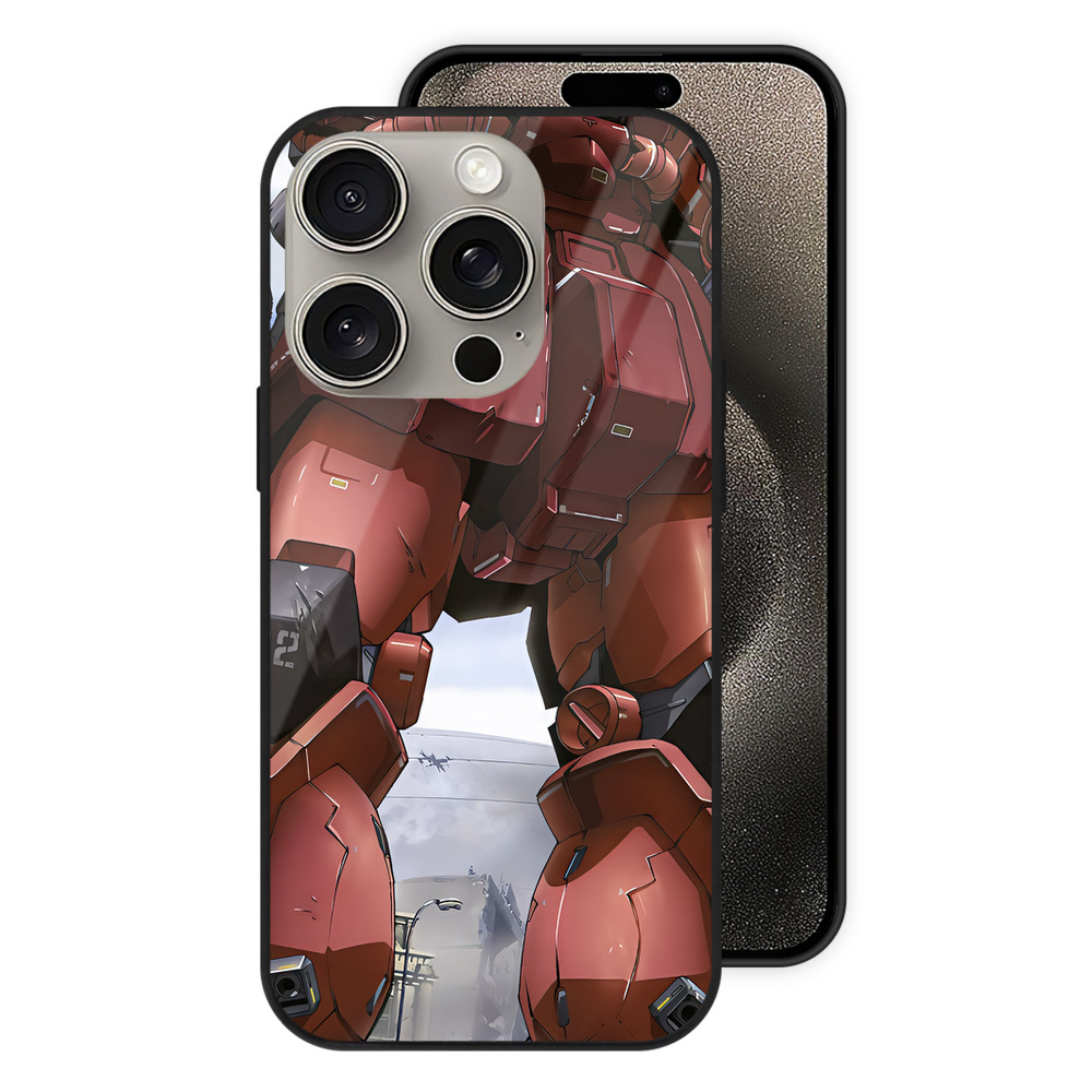 （画像用） 機動戦士ガンダム Mobile Suit Gundam 【iPhone15Pro対応】スマホケース 耐衝撃＆黄変防止 背面ガラス