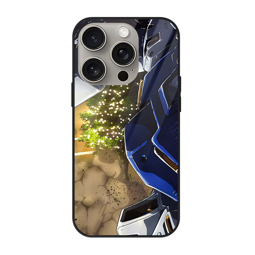 （画像用） 機動戦士ガンダム Mobile Suit Gundam 【iPhone15Pro対応】スマホケース 耐衝撃＆黄変防止 背面ガラス