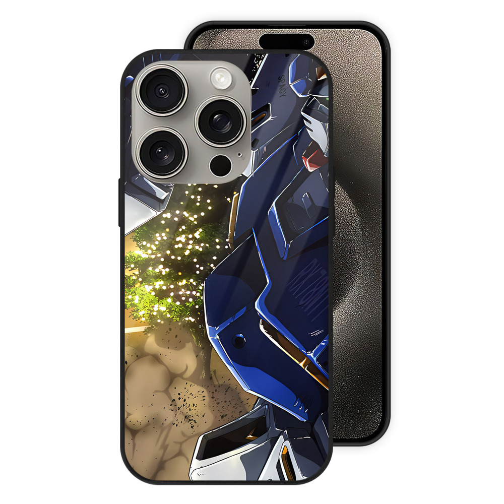（画像用） 機動戦士ガンダム Mobile Suit Gundam 【iPhone15Pro対応】スマホケース 耐衝撃＆黄変防止 背面ガラス